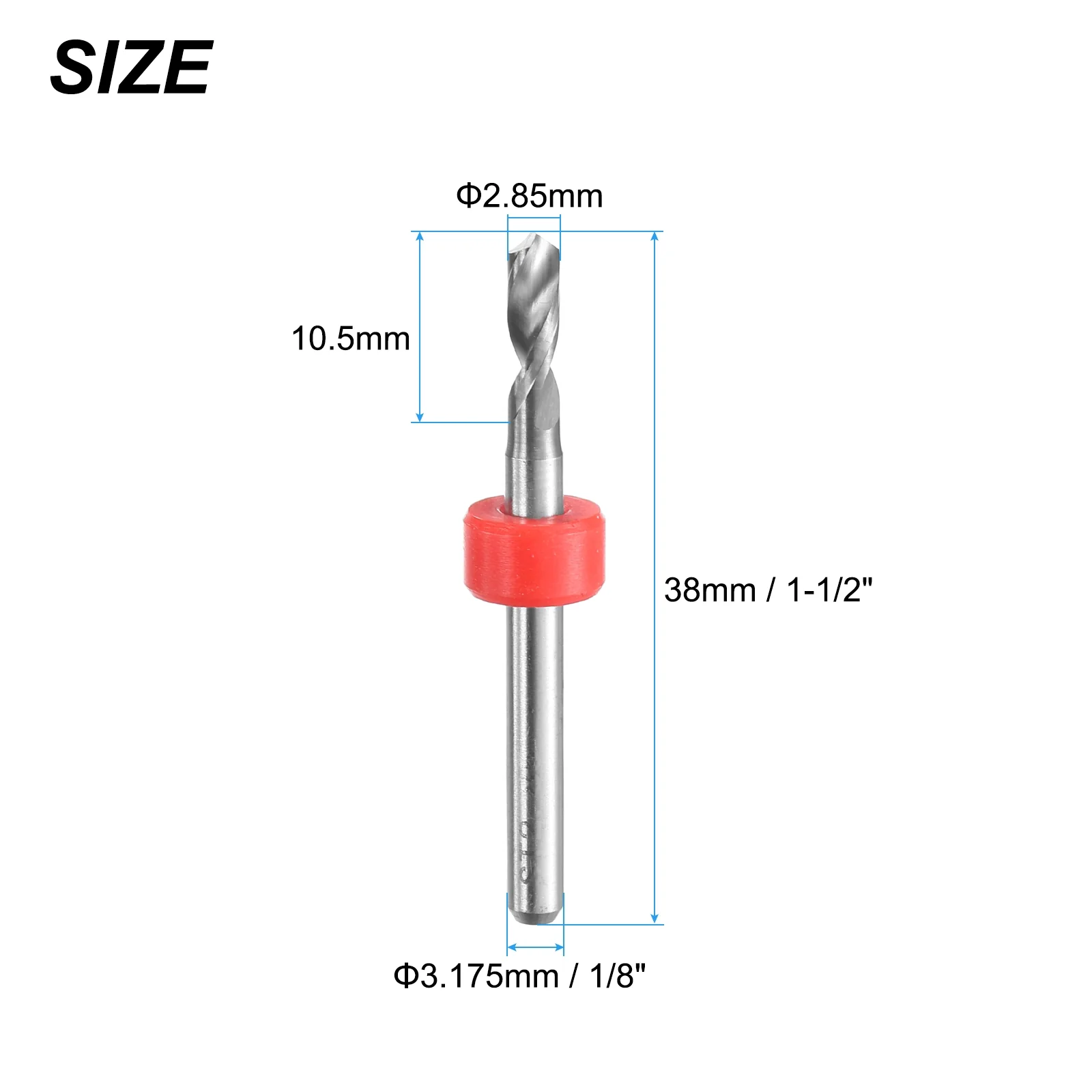 Uxcell 2.85mm Tungsten Carbide CNC Engraving Print Circuit Board PCB Drill Bits 5 Pcs - Image 2