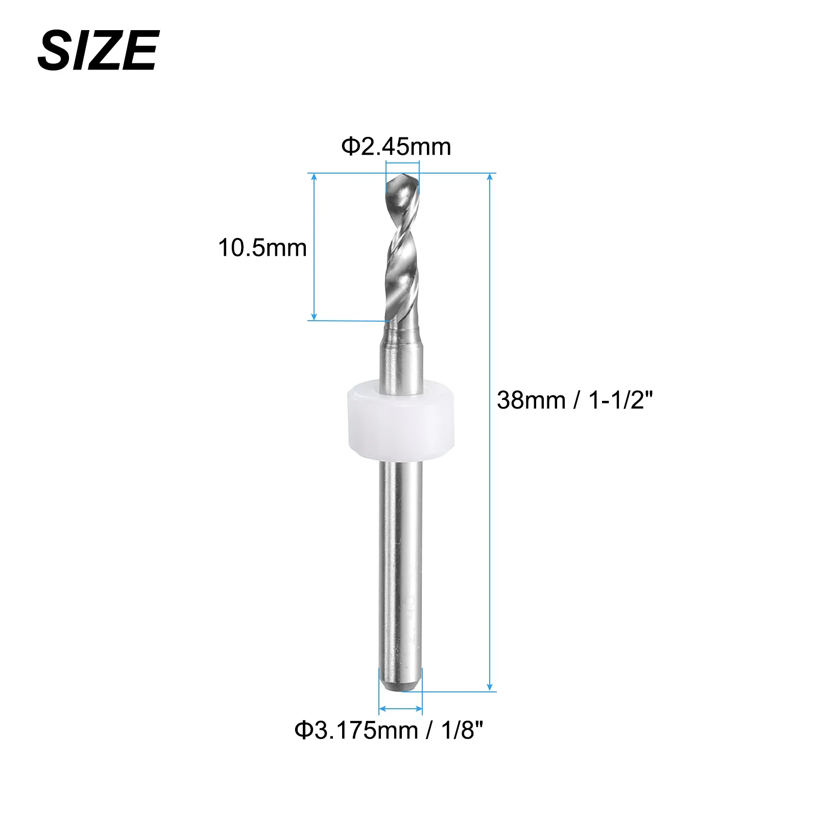 Uxcell 2.45mm Tungsten Carbide CNC Engraving Print Circuit Board PCB Drill Bits 10 Pcs - Image 2