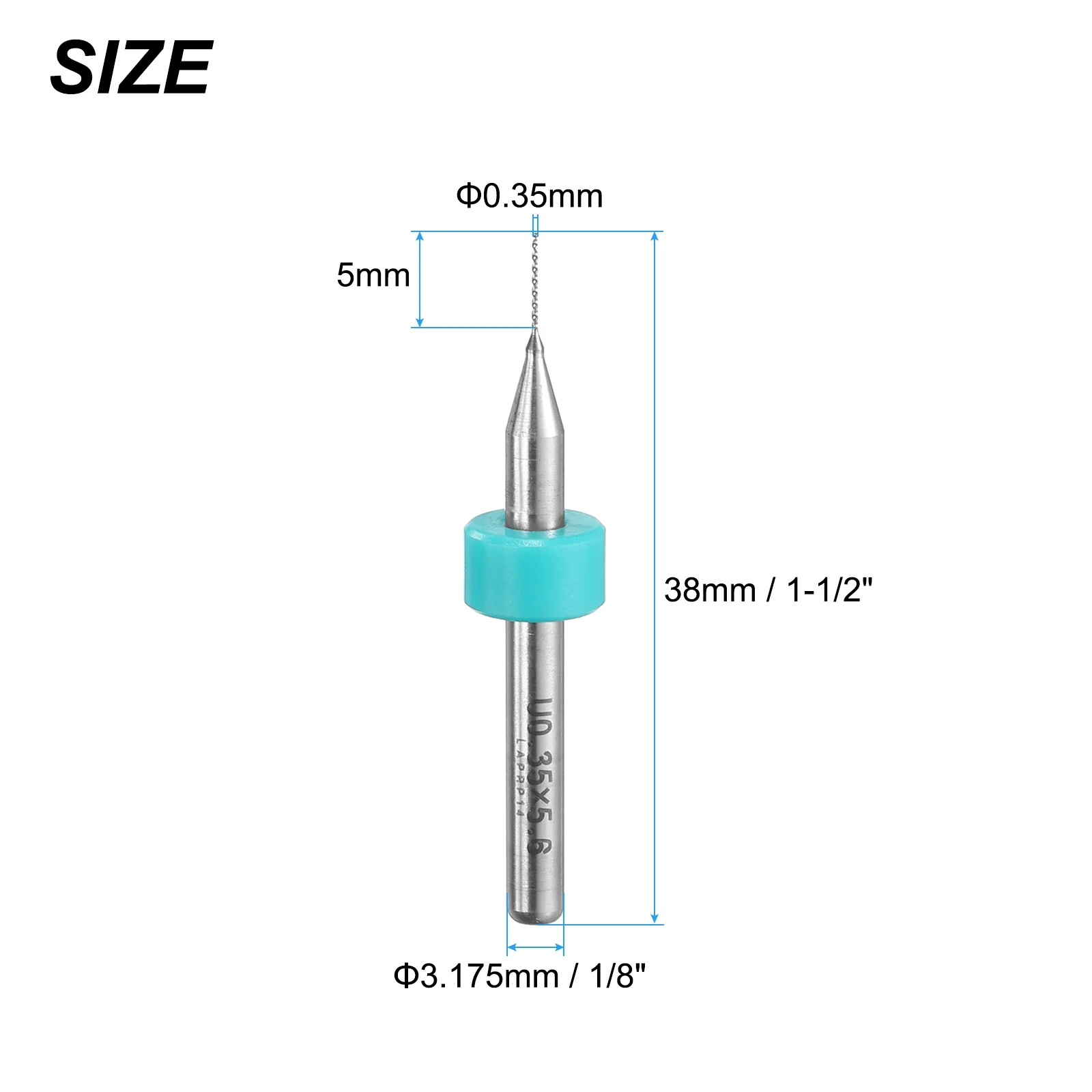 Uxcell 0.35mm Tungsten Carbide CNC Engraving Print Circuit Board PCB Drill Bits 10 Pcs - Image 2