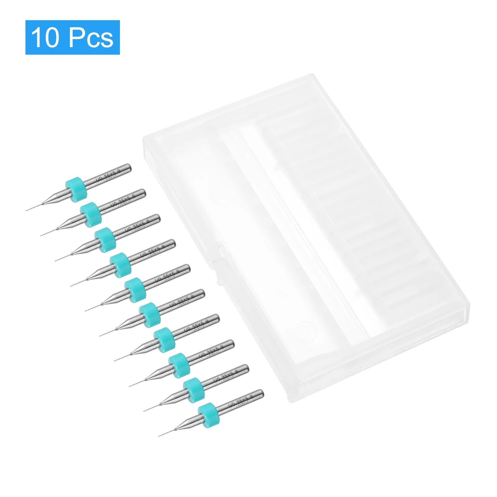 Uxcell 0.35mm Tungsten Carbide CNC Engraving Print Circuit Board PCB Drill Bits 10 Pcs - Image 3