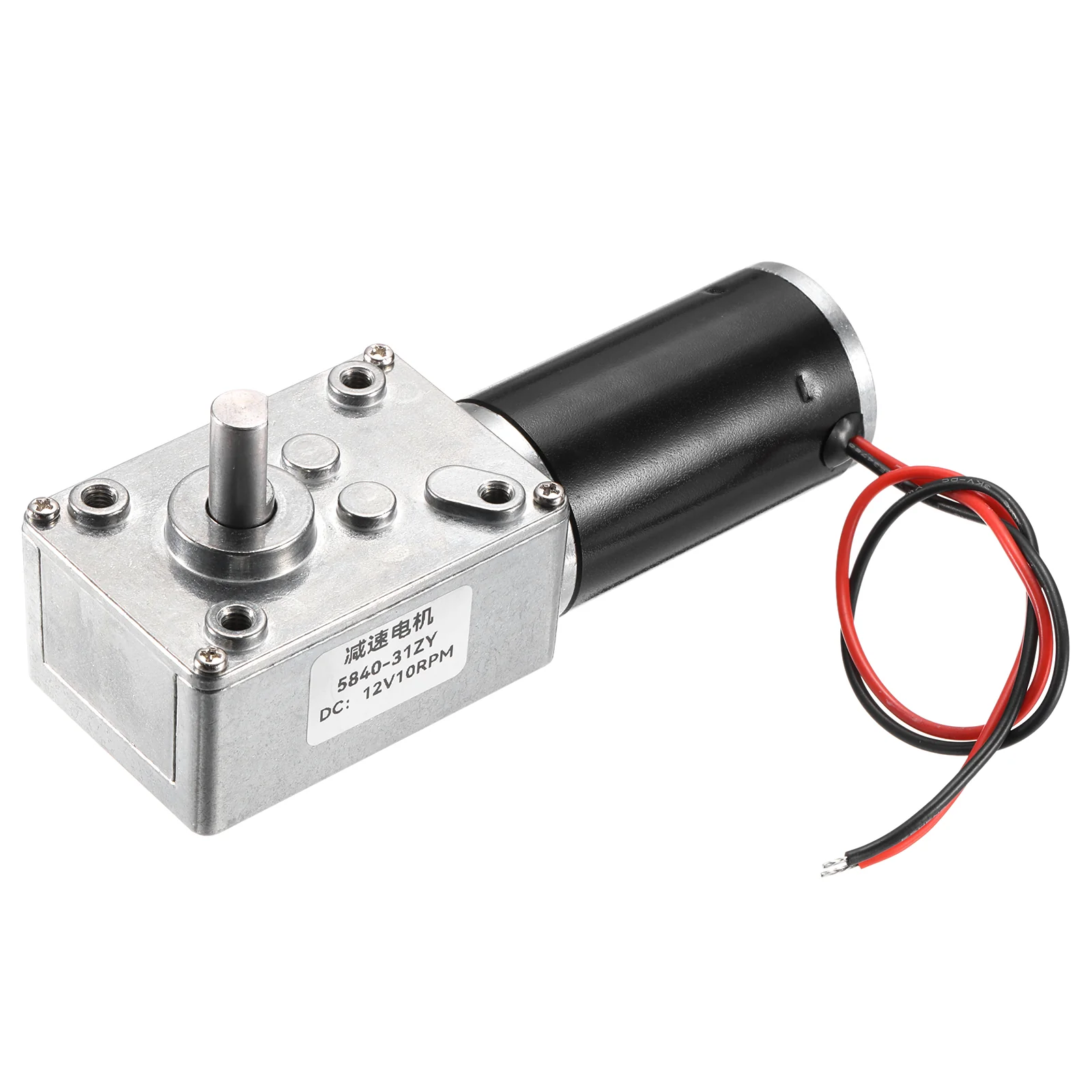 DC 12V 10 RPM Worm Geared Motor 8mm D Shape Shaft High Torque Gear Box