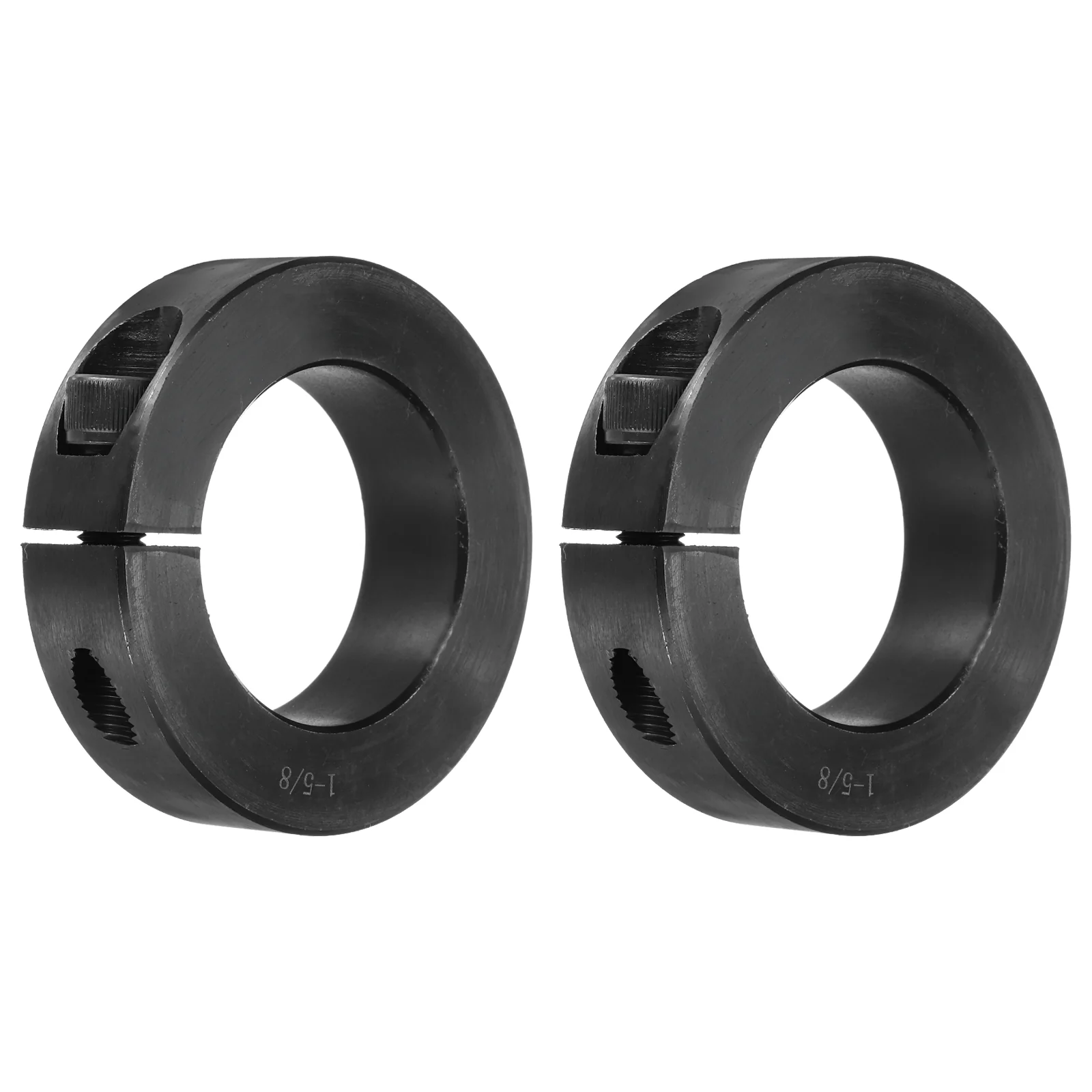 Shaft Collar 1 5/8" Bore Double Split Carbon Steel Clamping Collar Shaft Collars with Set Screw Black 2 Pack