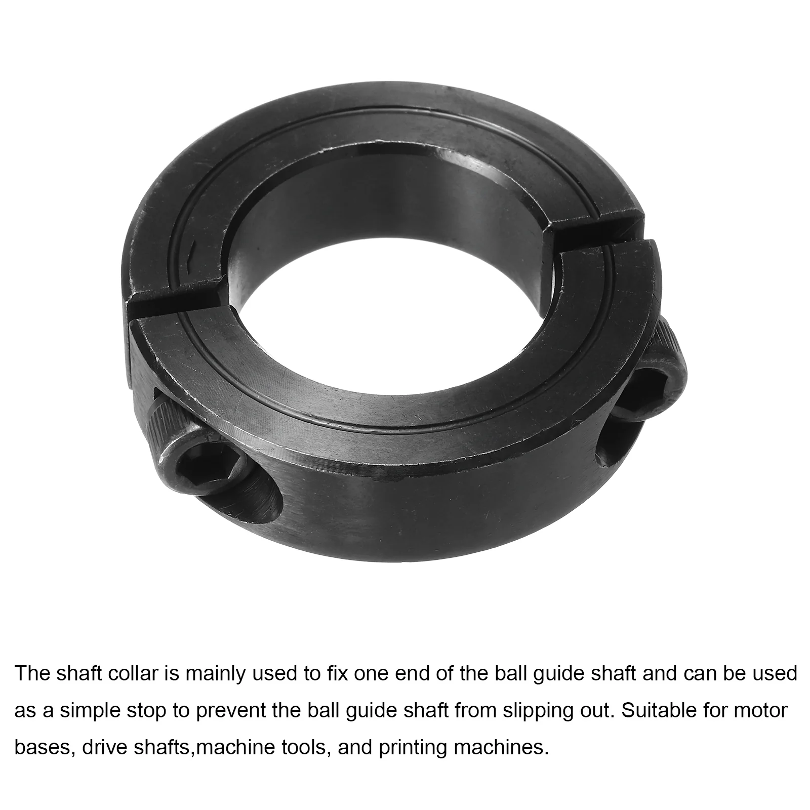 Shaft Collar 1 1/8" Bore Double Split Carbon Steel Clamping Collar Shaft Collars with Set Screw Black 2 Pack - Image 3