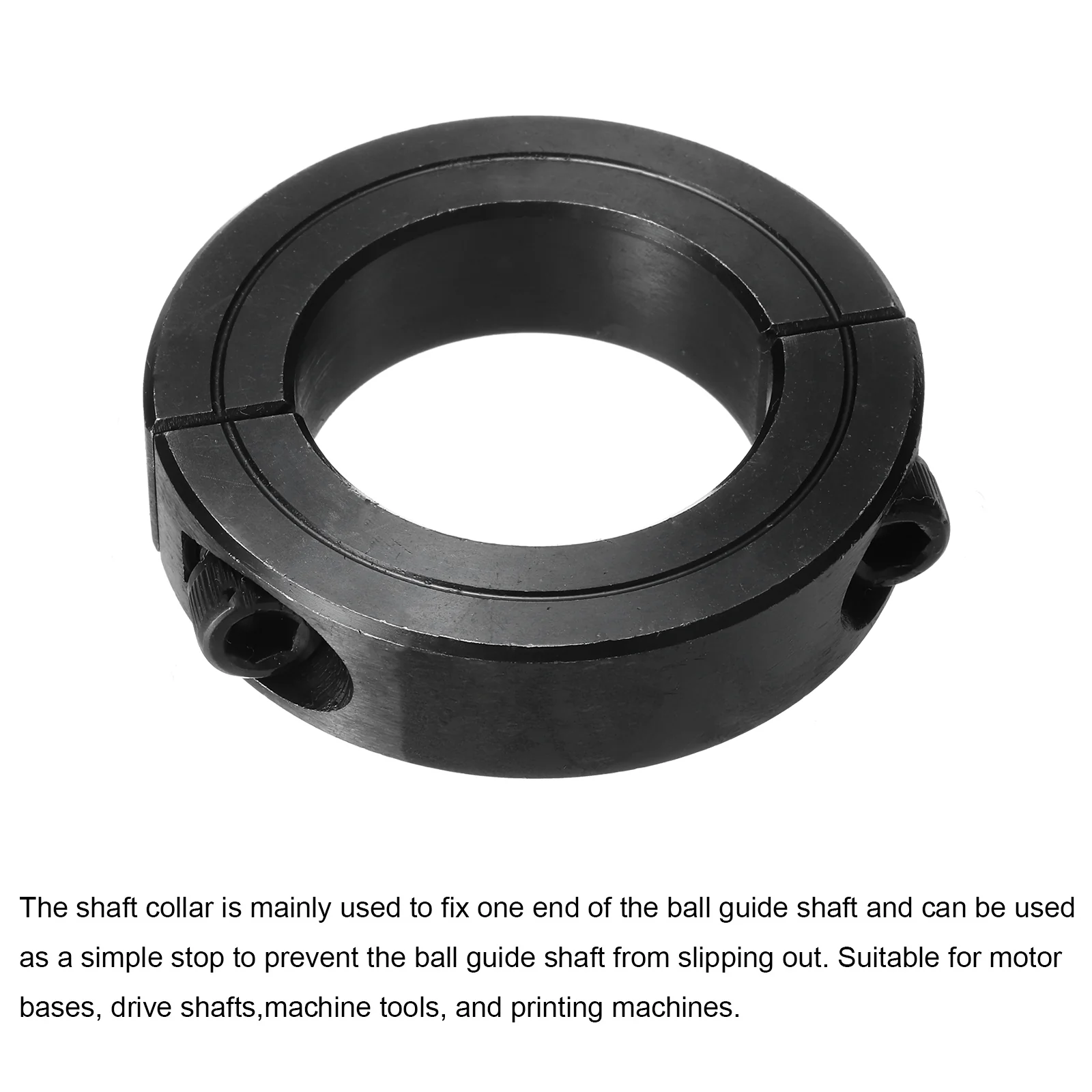 Shaft Collar 1 3/8" Bore Double Split Carbon Steel Clamping Collar Shaft Collars with Set Screw Black 2 Pack - Image 3