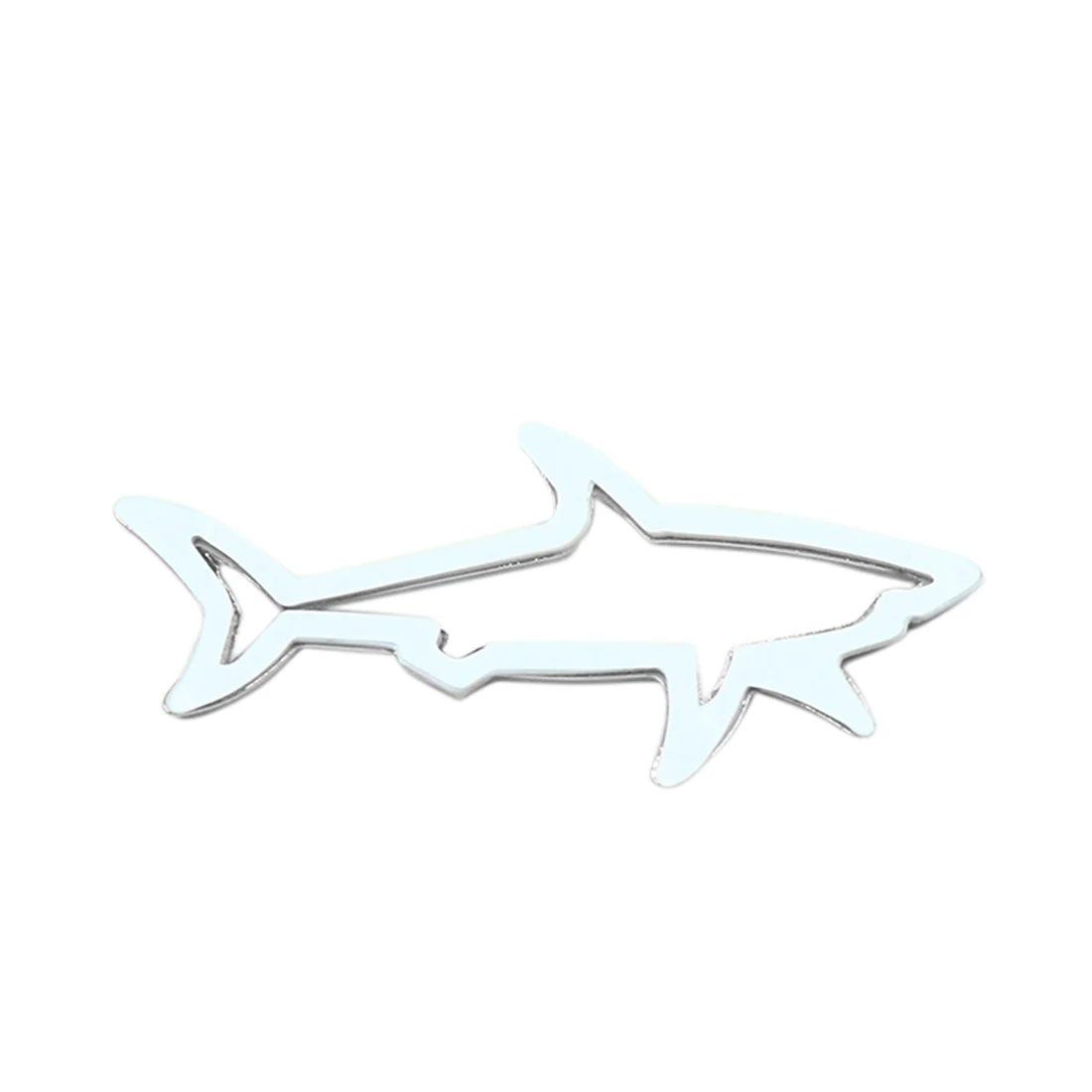 Silver Tone Shark Pattern Self Adhesive Decorative Sticker Decal for Car - Image 5