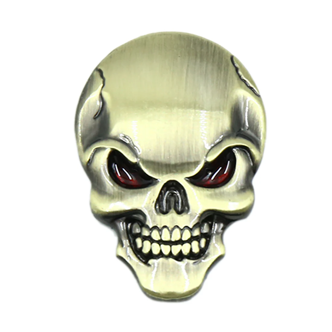 50x34x6mm Bronze Tone Skull Bone Pattern Self Adhesive Decorative 3D Sticker for Car - Image 3