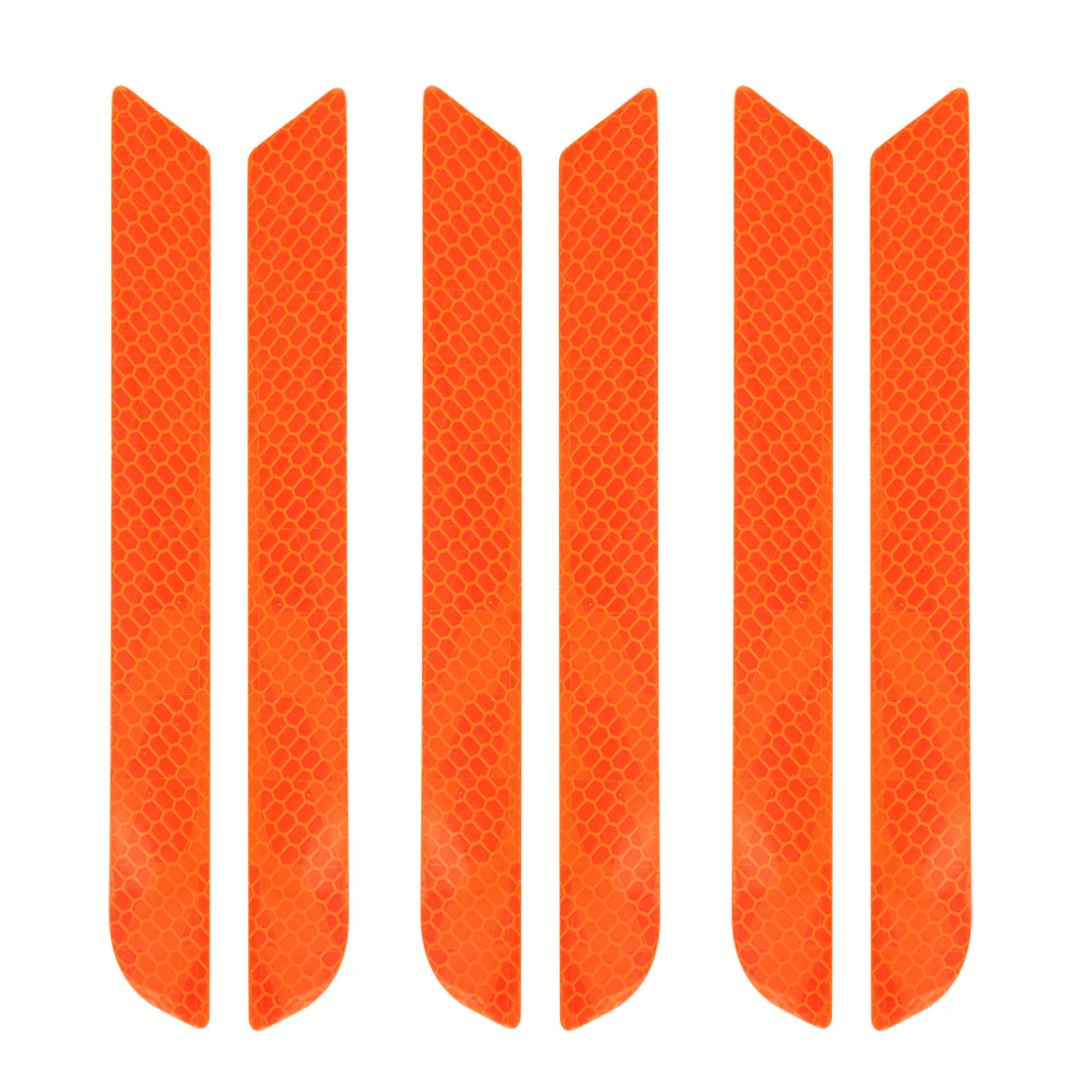 6pcs Automotive Reflective Stickers Night Visibility Safety Reflective Bumper Tape Universal Adhesive for Car 21.6 x 2.5cm Orange