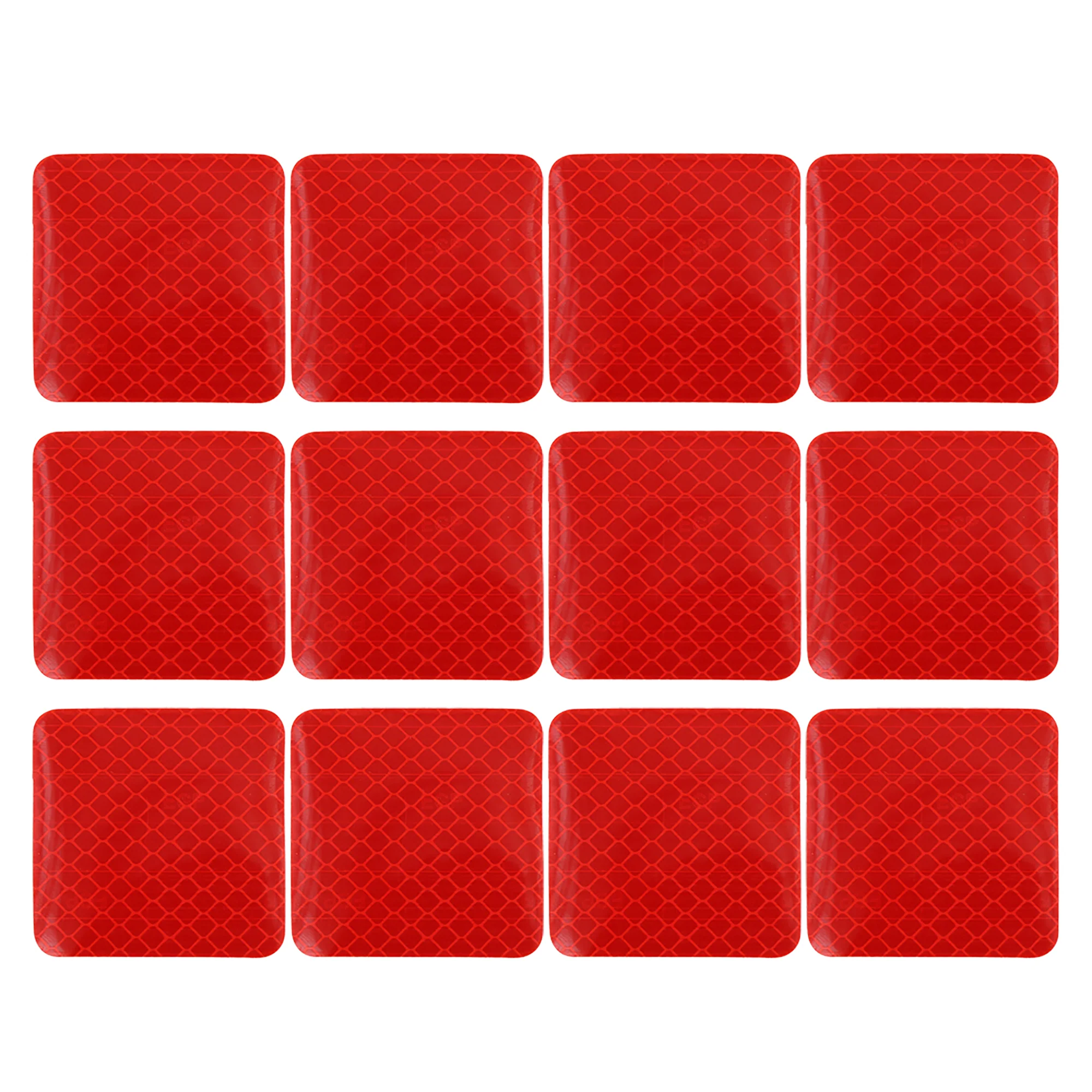12pcs Red Rear Bumper Reflector Car Reflective Sticker Warning Tape 5 x 5cm - Image 3