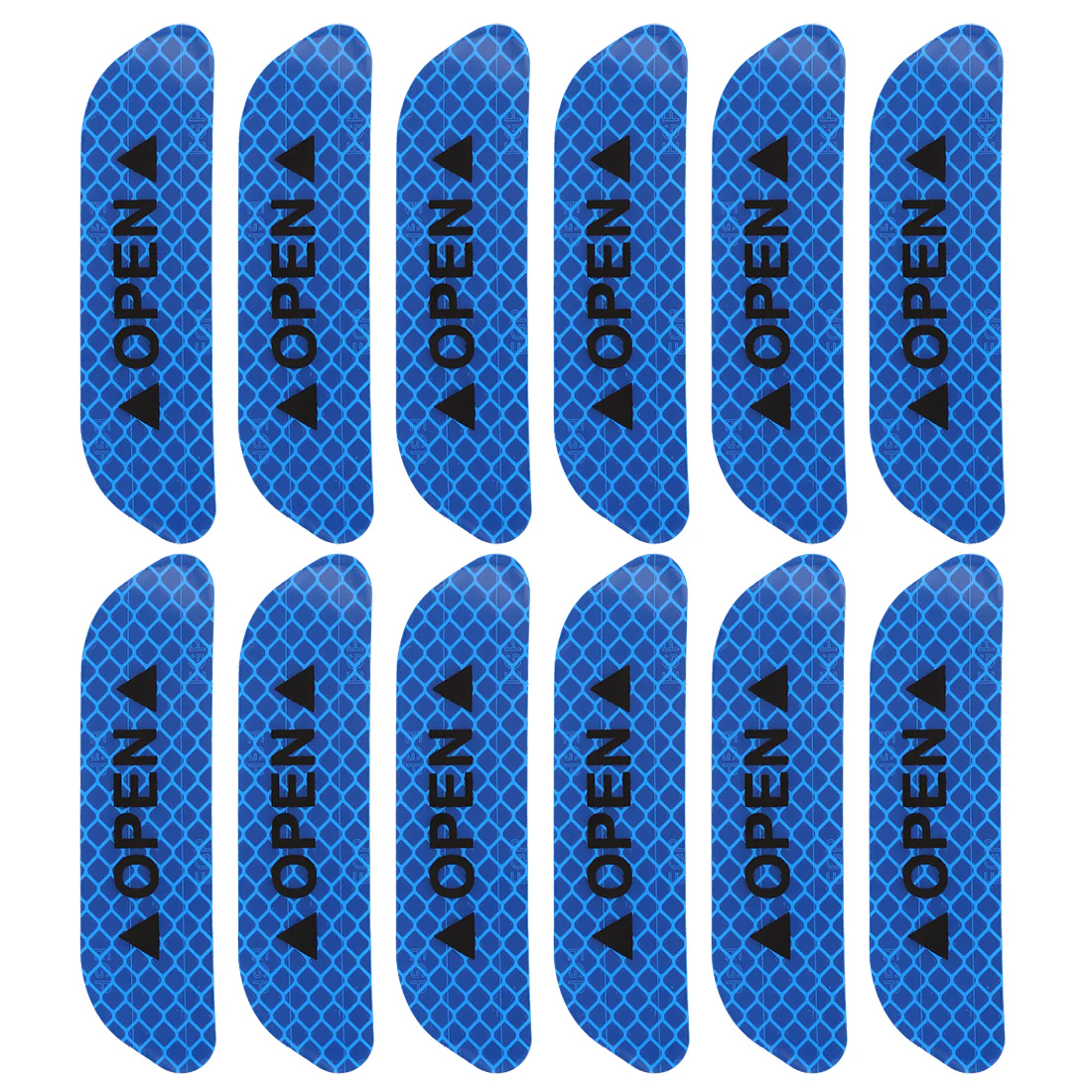 Car Reflective Stickers Night Visibility Warning Reflective Door Open Sign Tape Universal Adhesive for Auto 9.5 x 2.5cm Blue 12pcs - Image 2