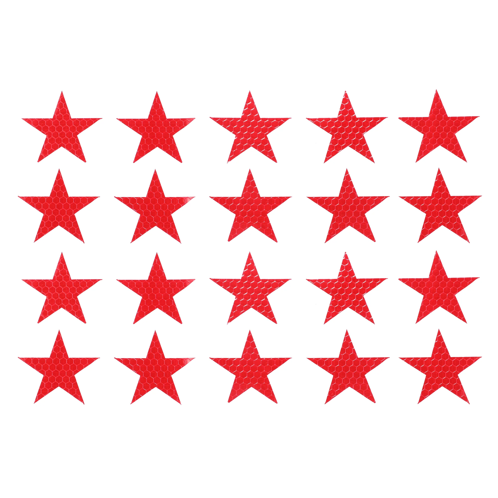 20 Pcs Reflective Stickers, 1.97"x1.89" Star Shape Safety Tape Reflector Universal for Cars Trucks Trailers Waterproof PET Red