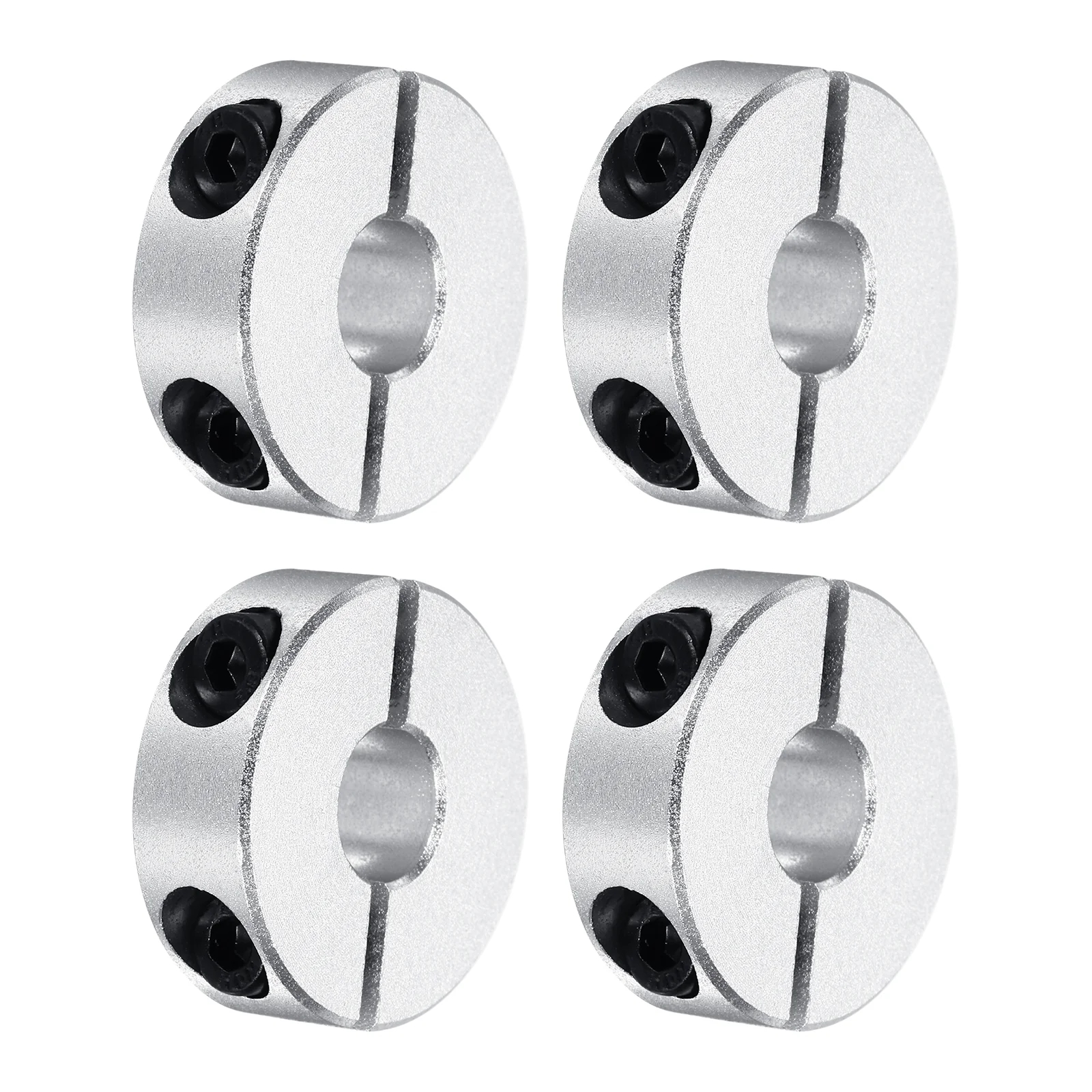 Shaft Collar 0.39'' Double Split Aluminum Collar W Set Screw 4 Pcs