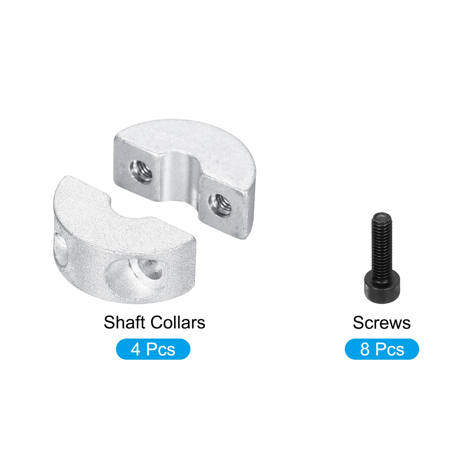 Shaft Collar 0.24'' Double Split Aluminum Collar W Set Screw 4 Pcs - Image 3