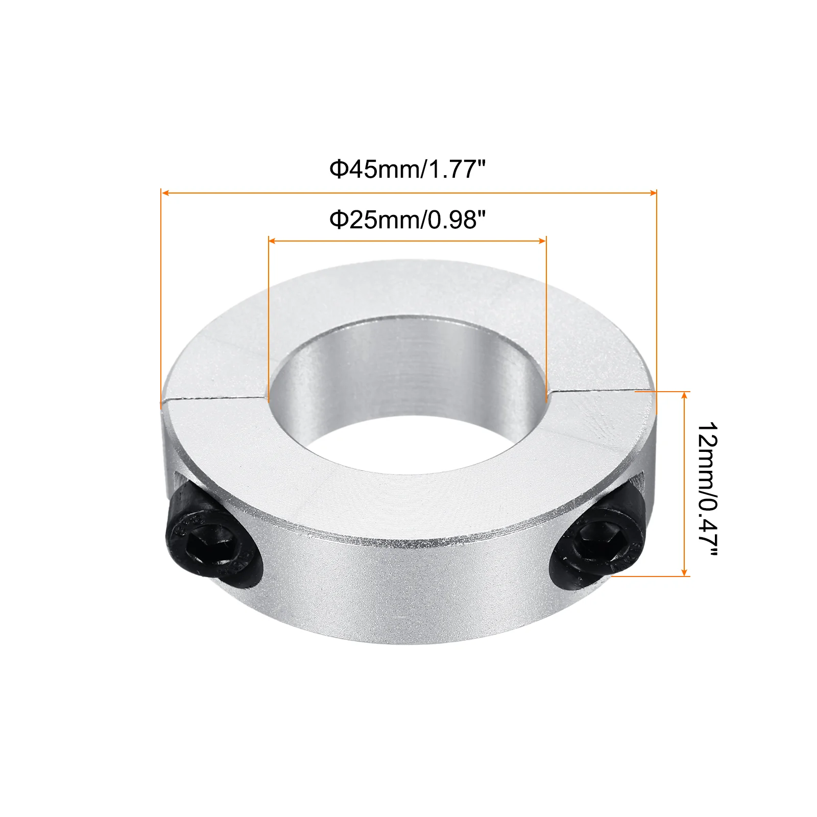 Shaft Collar 0.98'' Double Split Aluminum Collar W Set Screw 4 Pcs - Image 2