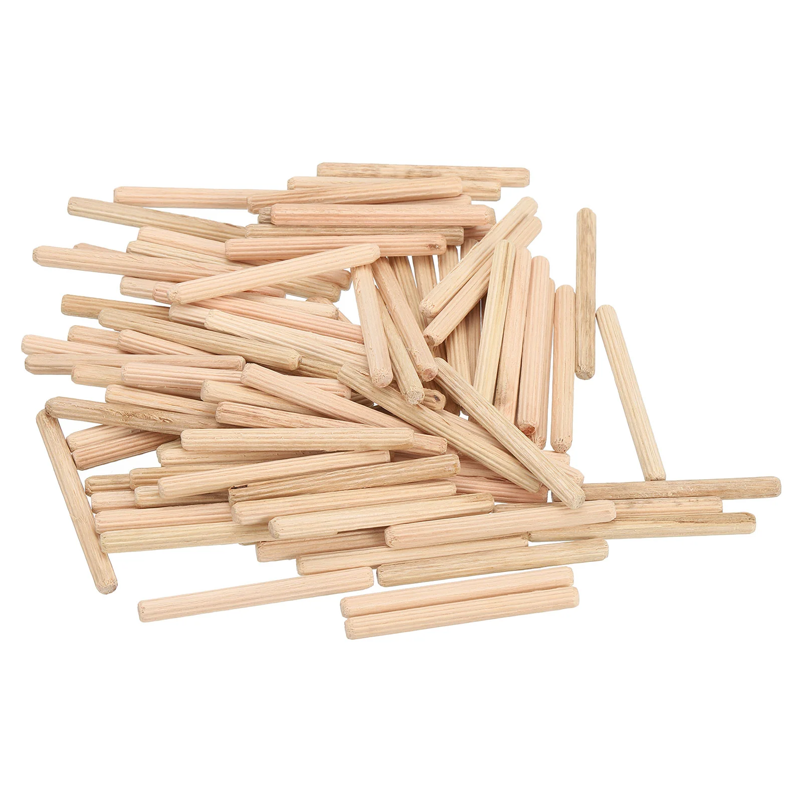 Uxcell 100Pcs 3/16" x 2-3/16" Wooden Dowel Pins, Furniture Woodwork Grooved Fluted Pin