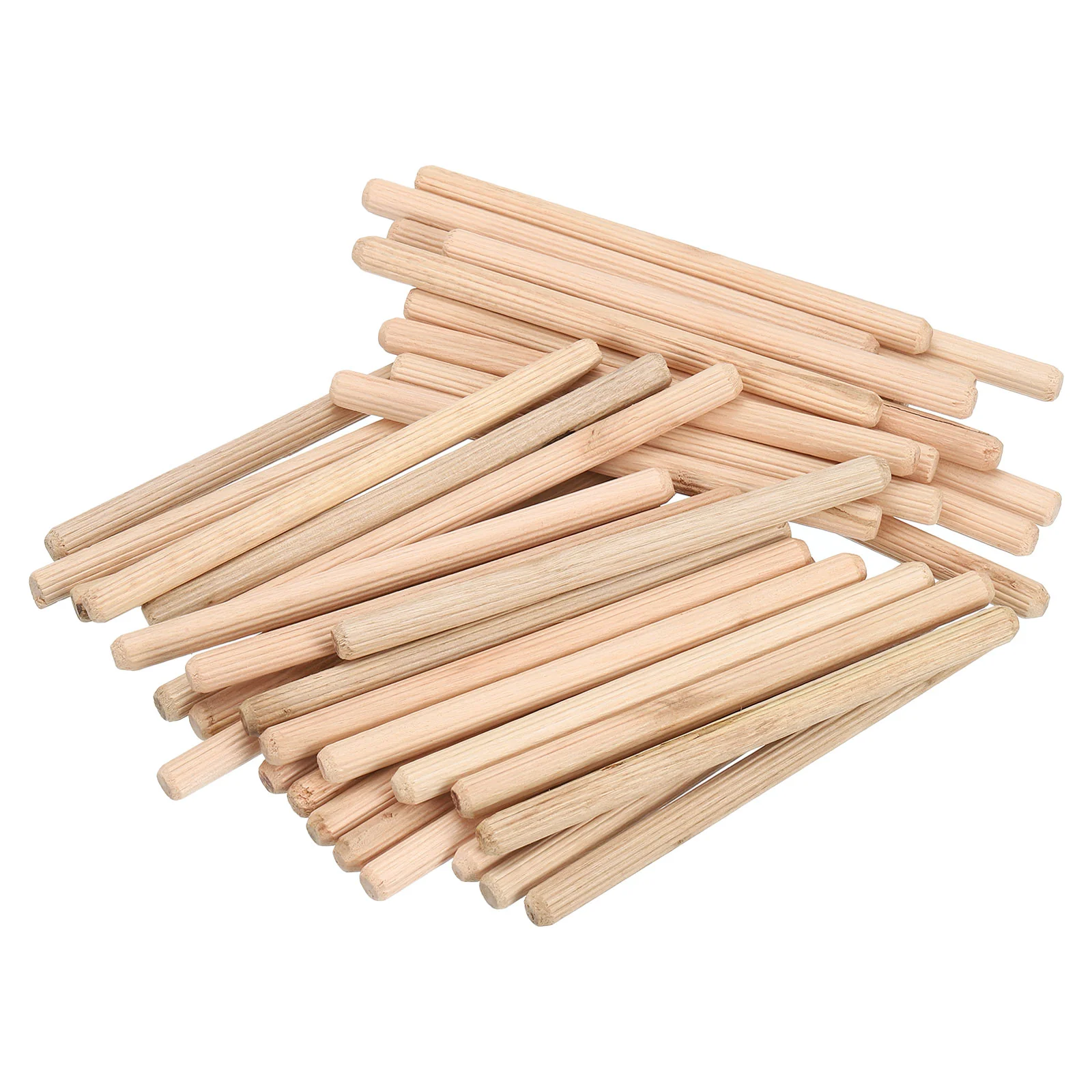Uxcell 100Pcs 5/16" x 4-3/4" Wooden Dowel Pins, Furniture Woodwork Grooved Fluted Pin