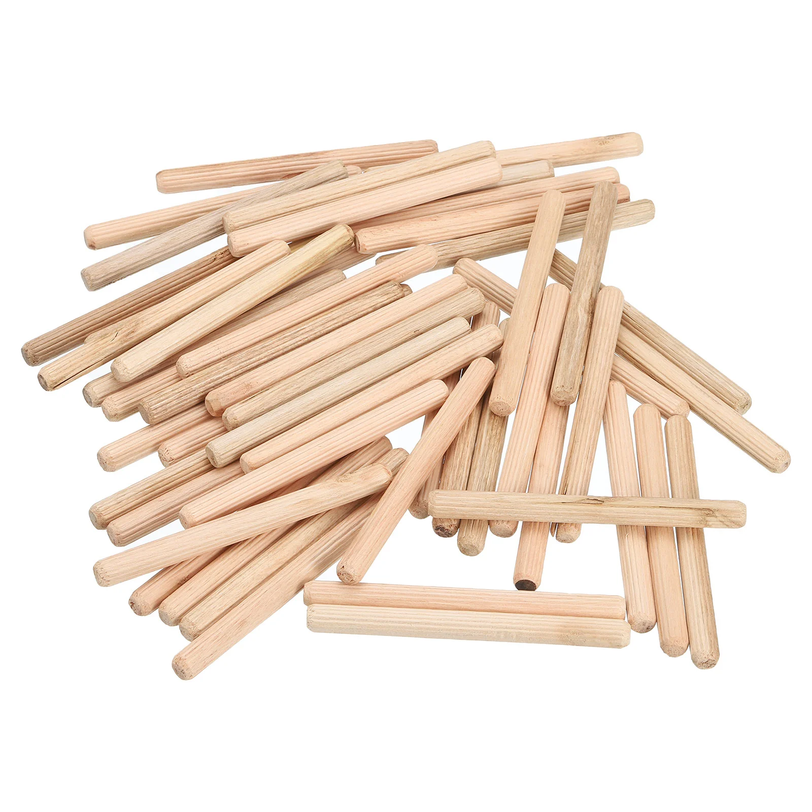 Uxcell 100Pcs 5/16" x 3-9/16" Wooden Dowel Pins, Furniture Woodwork Grooved Fluted Pin