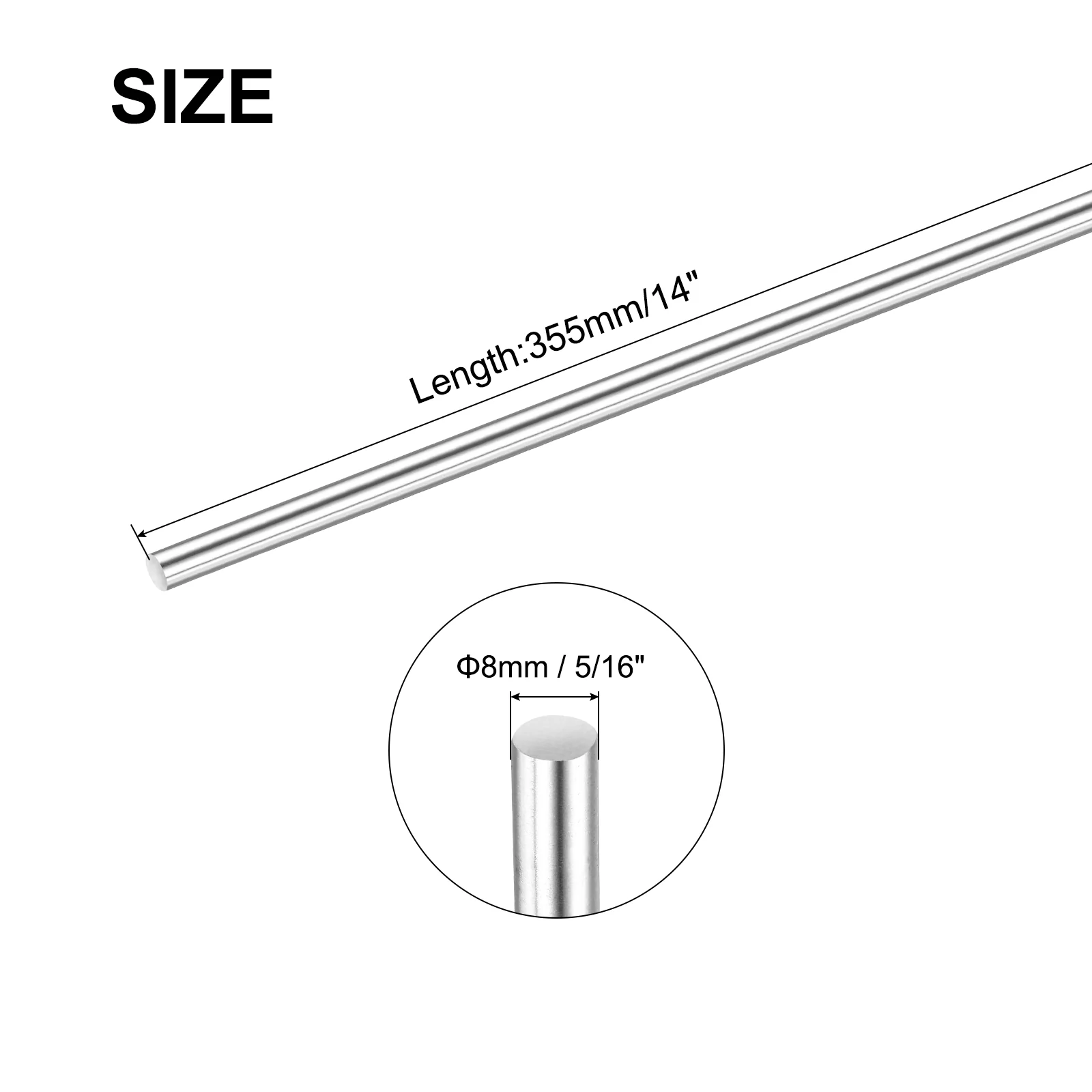 5/16 Inch x 14 Inch 304 Stainless Steel Solid Round Rods Metal Lathe Bar Stock for DIY Craft 4 Pcs - Image 2