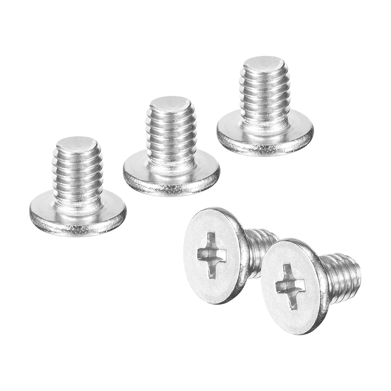 Uxcell M5-0.8 x 5mm 100Pcs Flat Round Head Screws 304 Stainless Steel Phillips Drive Machine Screws Hardware Fastener for Furniture Connection