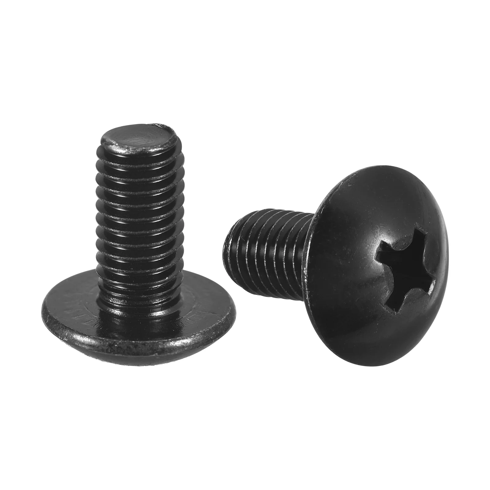 Uxcell M8-1.25 x 16mm Truss Head Phillips Machine Screws, Full Thread, Phillips Drive, 304 Stainless Steel 18-8, Black Oxide Finish, Quantity 15