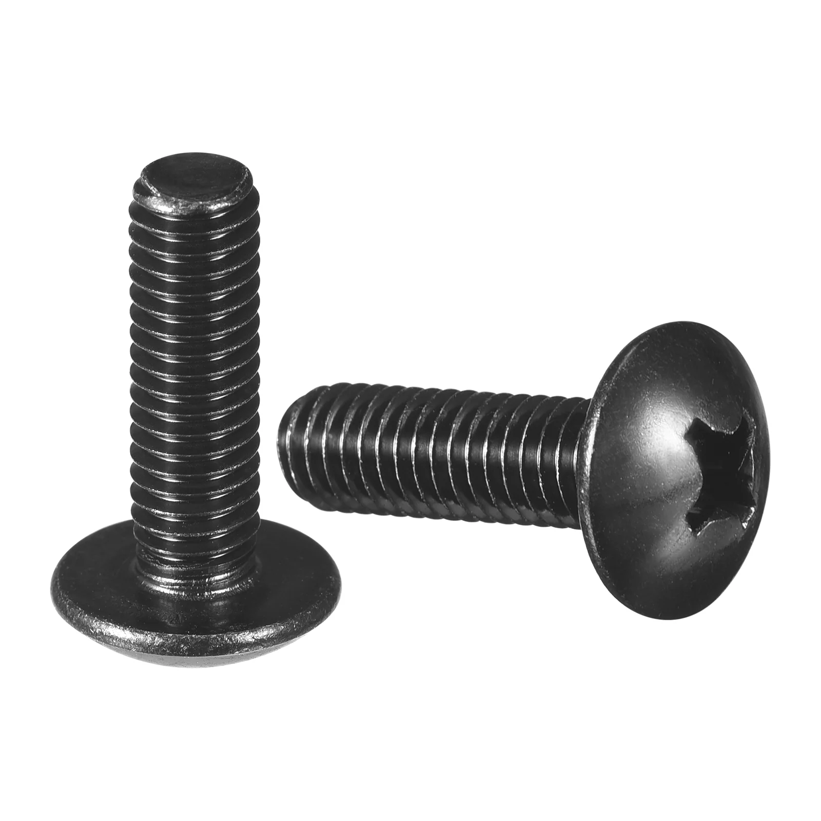 Uxcell M6-1 x 20mm Truss Head Phillips Machine Screws, Full Thread, Phillips Drive, 304 Stainless Steel 18-8, Black Oxide Finish, Quantity 20