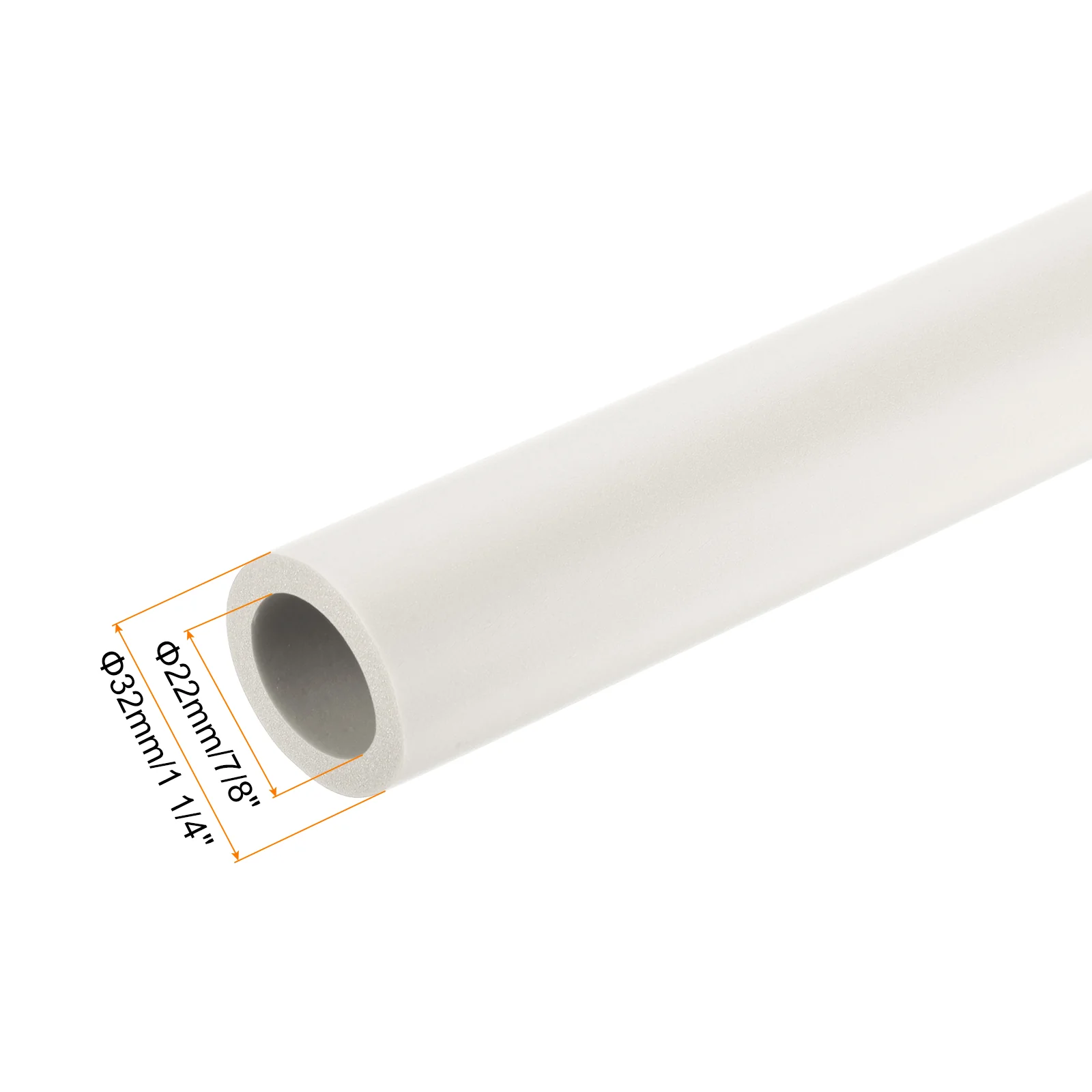 Uxcell 2pcs 0.3 Meter/1ft Pipe Insulation Tube 22mm ID 32mm OD Foam Tubing, White - Image 3