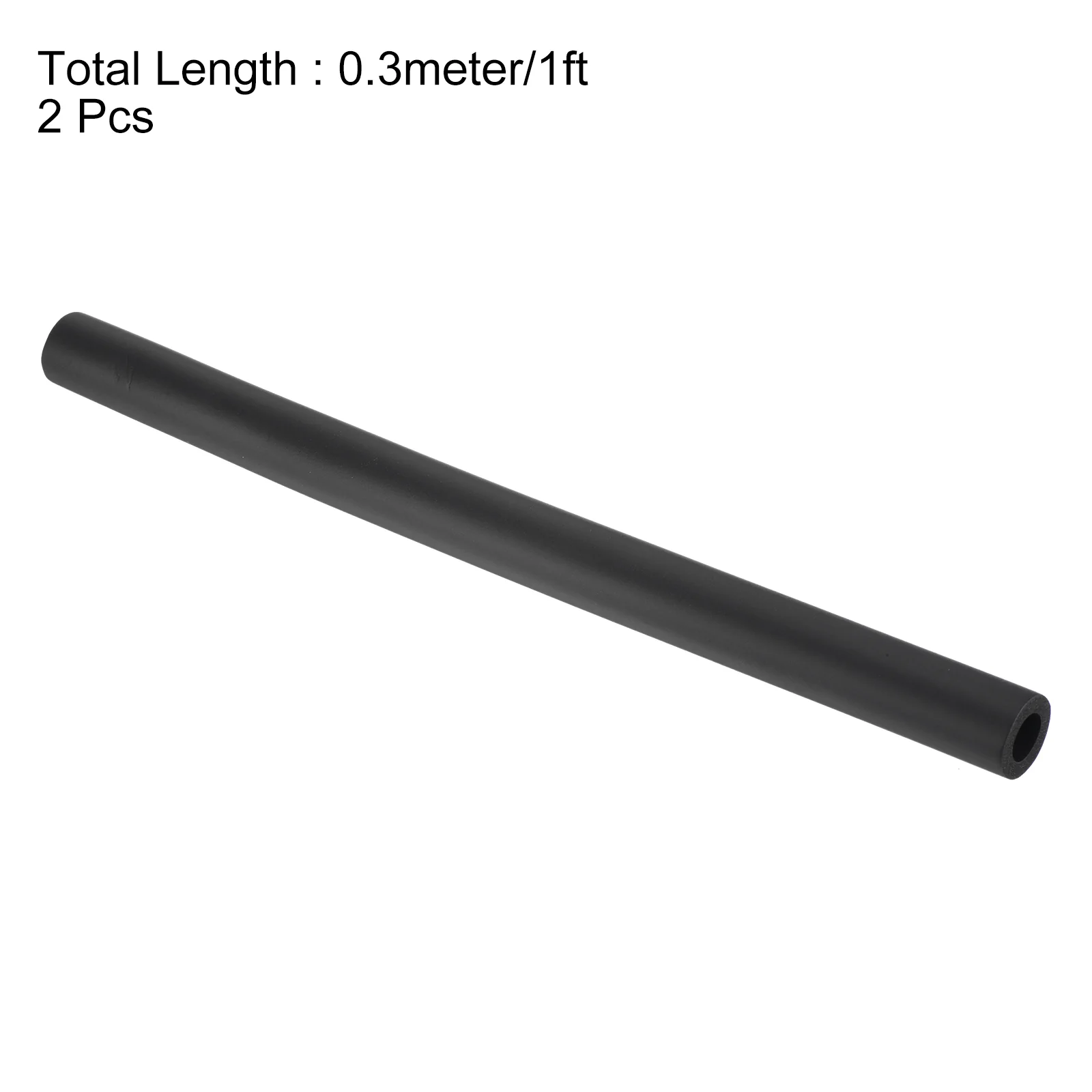 Uxcell 2pcs 0.3 Meter/1ft Pipe Insulation Tube 13mm ID 23mm OD Foam Tubing, Black - Image 2