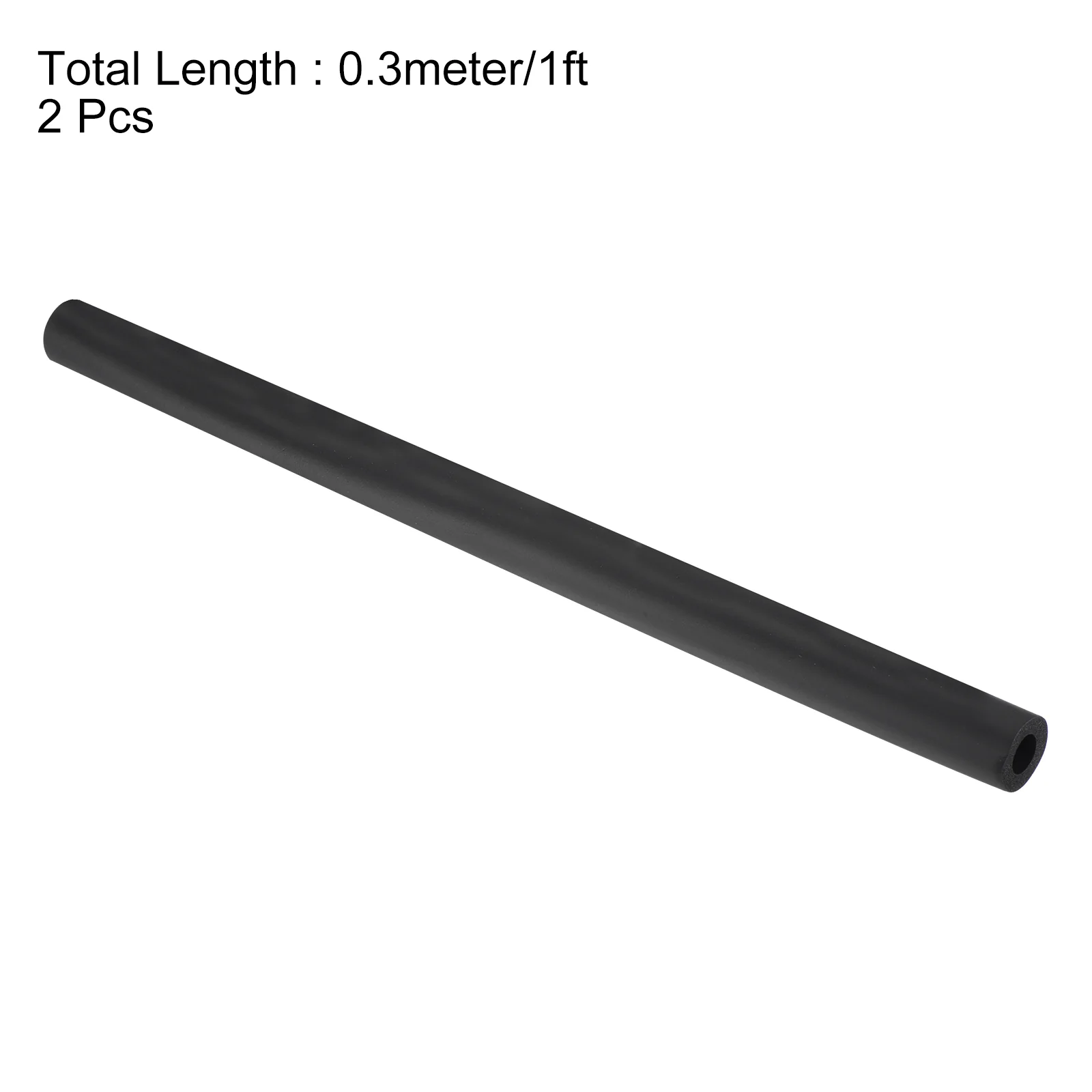 Uxcell 2pcs 0.3 Meter/1ft Pipe Insulation Tube 10mm ID 20mm OD Foam Tubing, Black - Image 2
