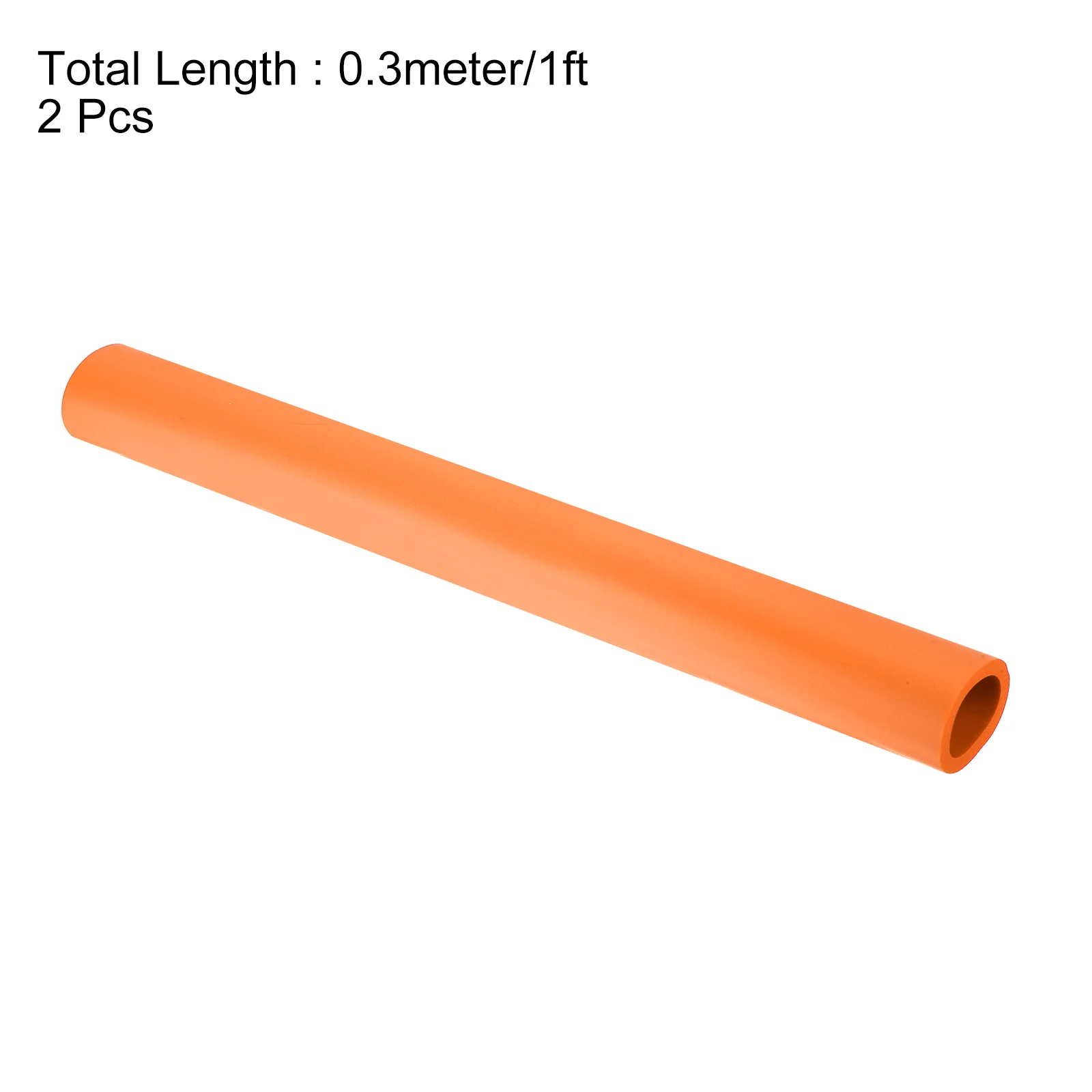 Uxcell 2pcs 0.3 Meter/1ft Pipe Insulation Tube 25mm ID 35mm OD Foam Tubing, Orange - Image 2