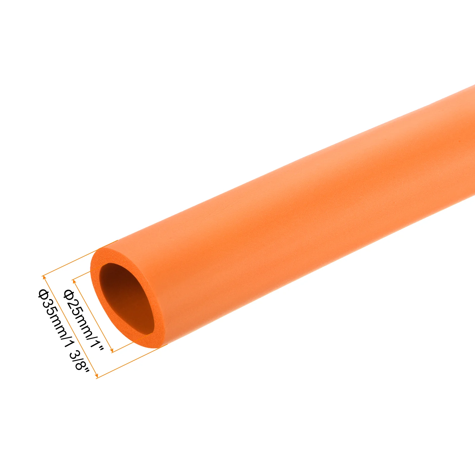 Uxcell 2pcs 0.3 Meter/1ft Pipe Insulation Tube 25mm ID 35mm OD Foam Tubing, Orange - Image 3