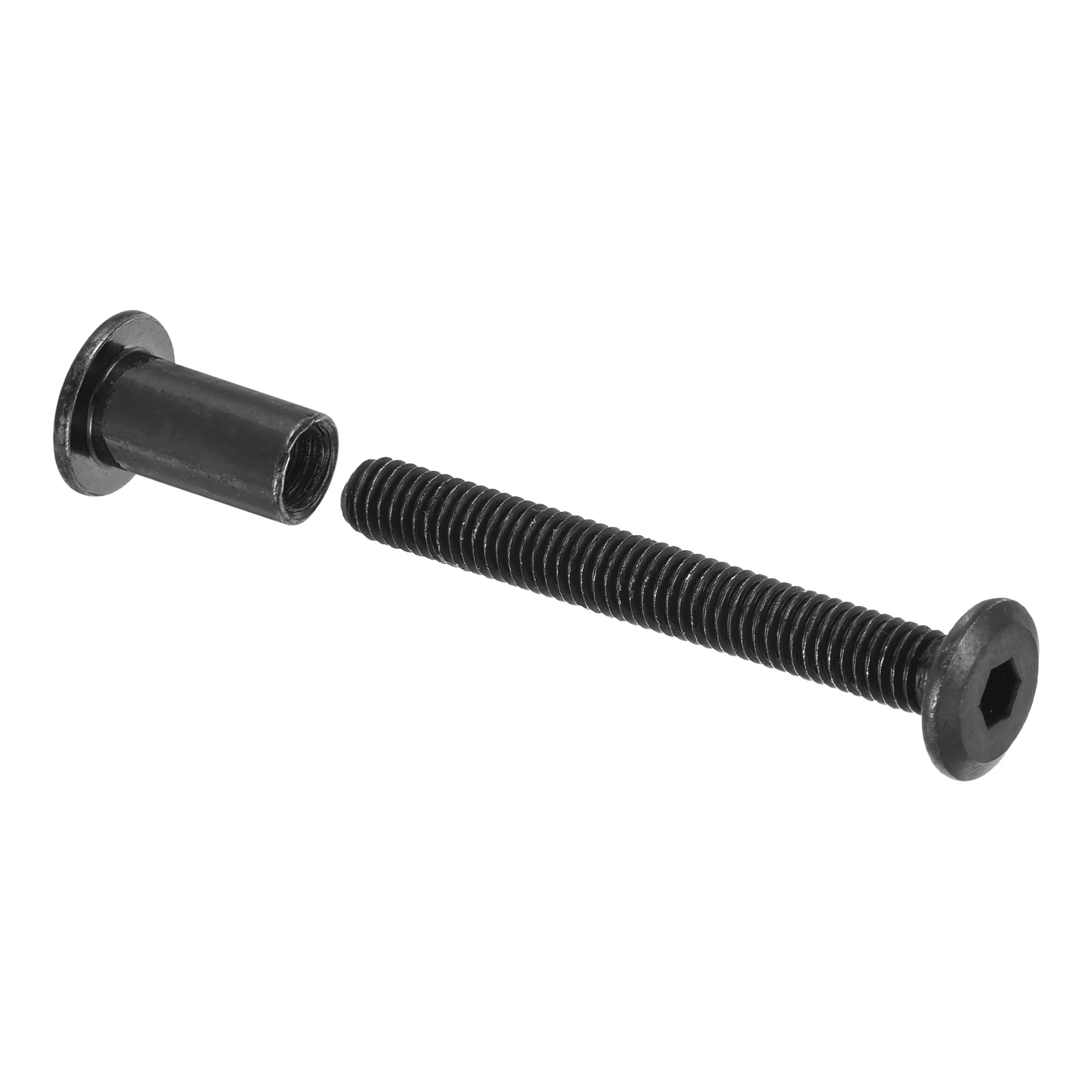 Uxcell 10 Sets Screw Post, Male M6x50mm Carbon Steel Screw Rivets, Female M6x15mm Hex Drive Binding Screws Belt Buckle Binding Bolts Leather Fastener with 1Pcs Wrench, Black - Image 4