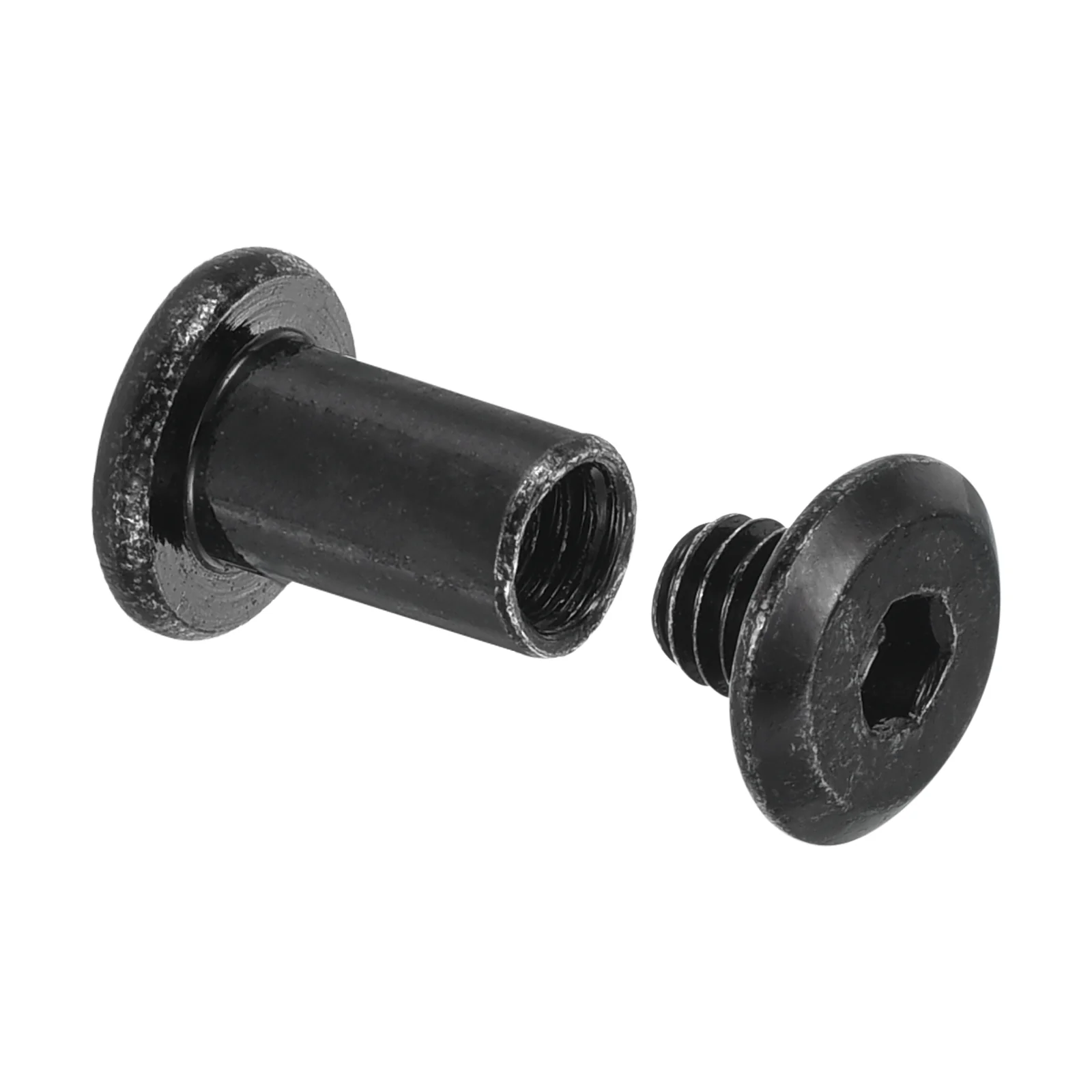 Uxcell 20 Sets Screw Post, Male M4x4mm Stainless Steel Screw Rivets, Female 5x8 Hex Drive Binding Screws Belt Buckle Binding Bolts Leather Fastener with 1Pcs Wrench, Black - Image 4