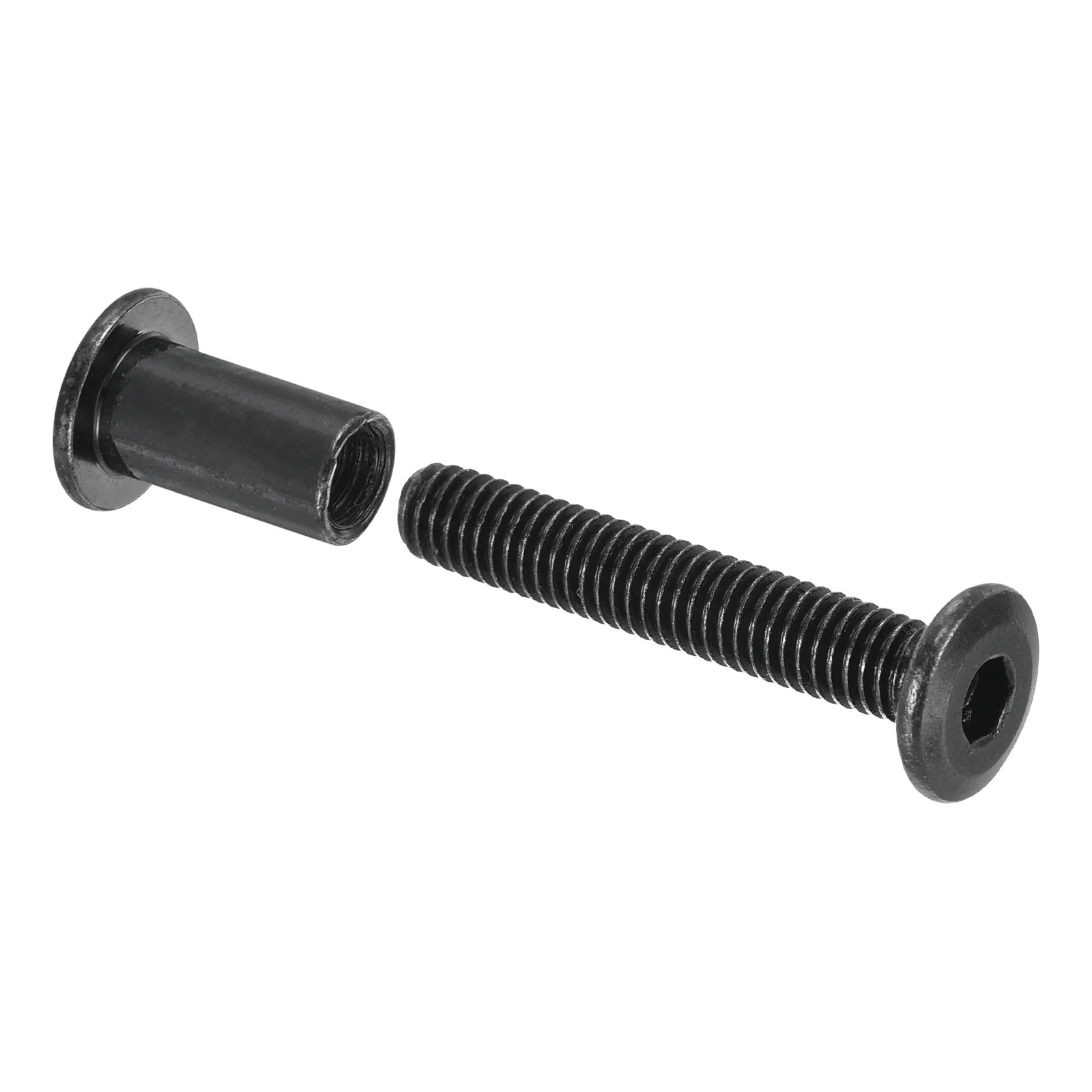 Uxcell 15 Sets Screw Post, Male M6x35mm Carbon Steel Screw Rivets, Female M6x15mm Hex Drive Binding Screws Belt Buckle Binding Bolts Leather Fastener with 1Pcs Wrench, Black - Image 4