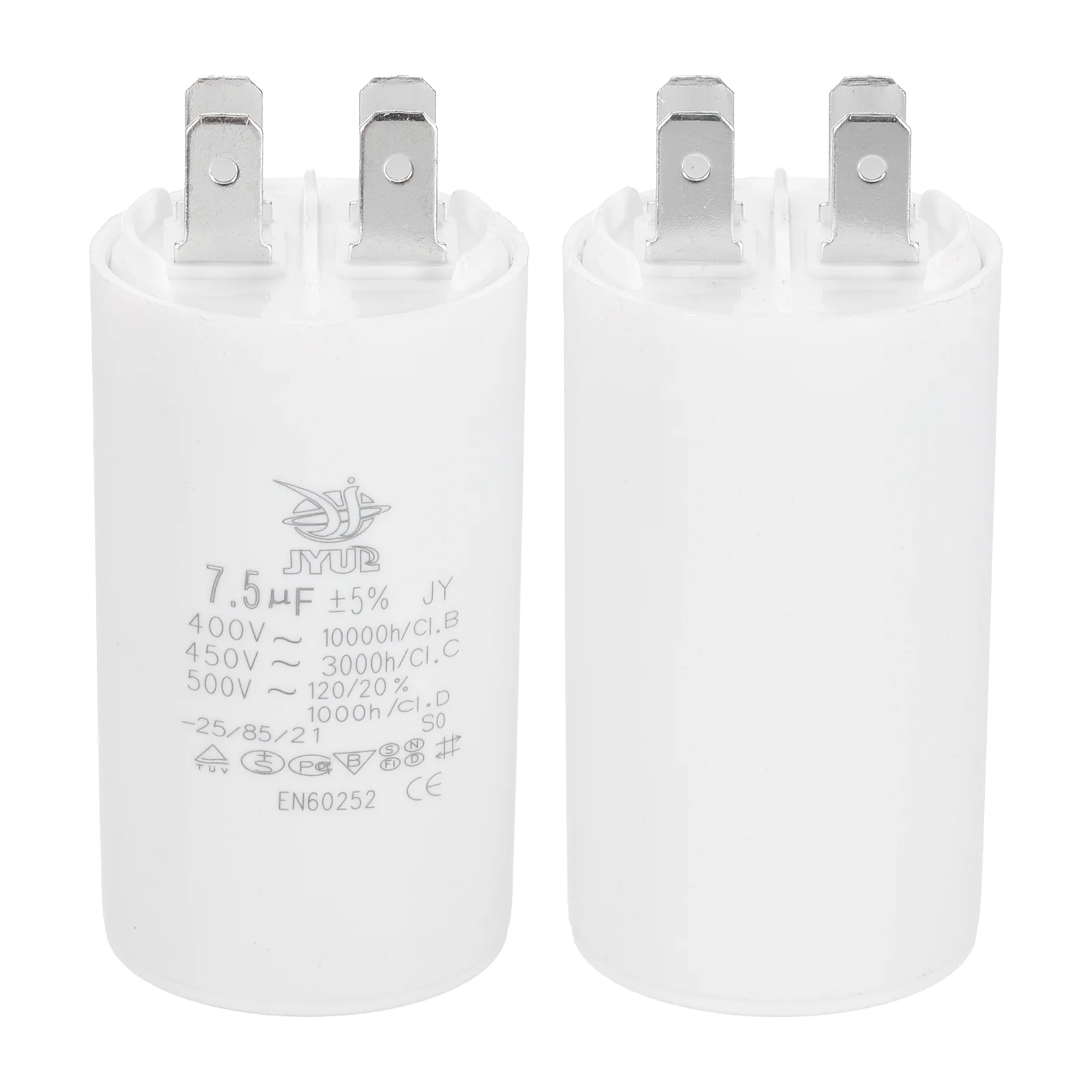 CBB60 7.5uF Run Capacitor,1 Pcs AC450V 4 Pin Double Insert with Sheath Spring - Image 3