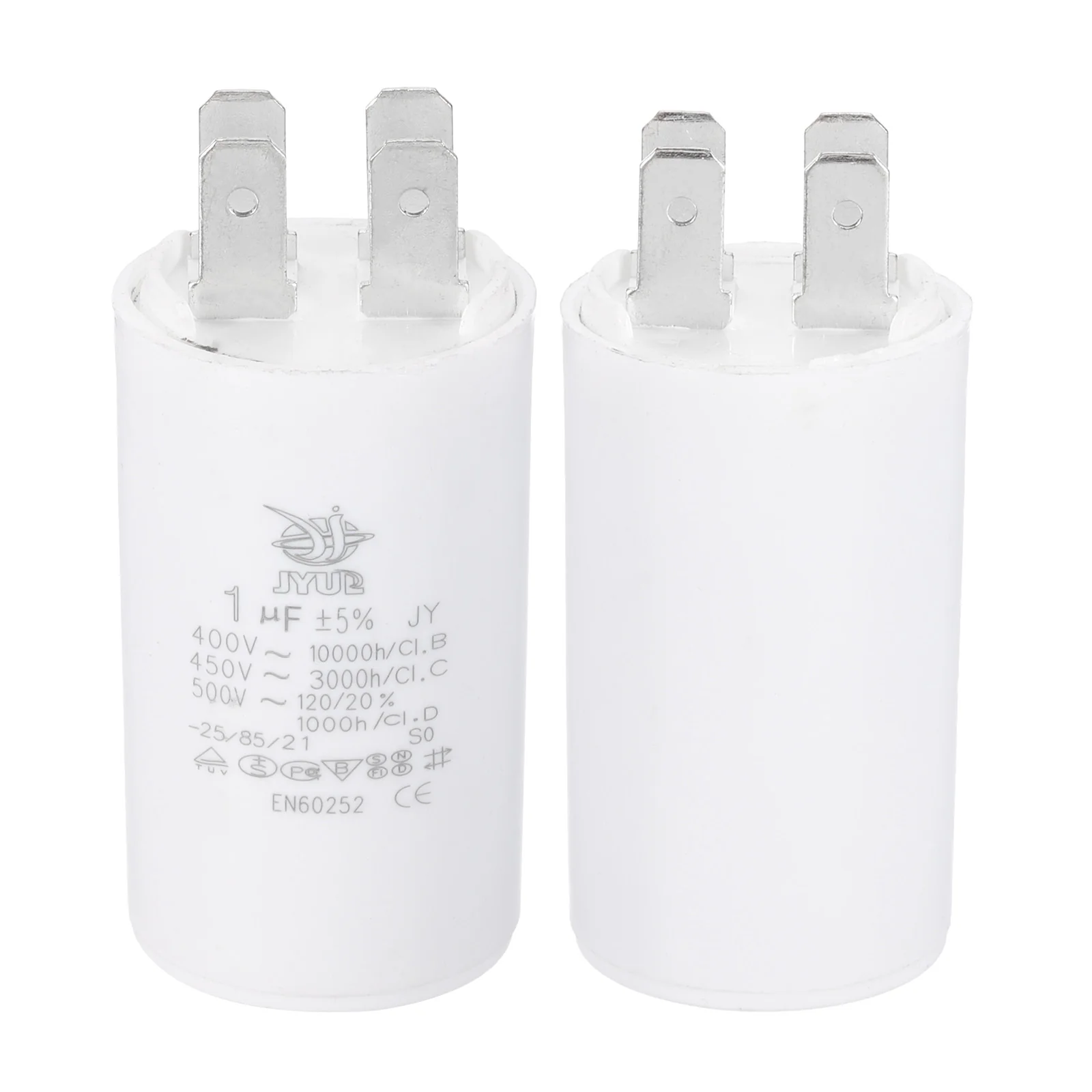 CBB60 1uF Run Capacitor,1 Pcs AC450V 4 Pin Double Insert with Sheath Spring - Image 3