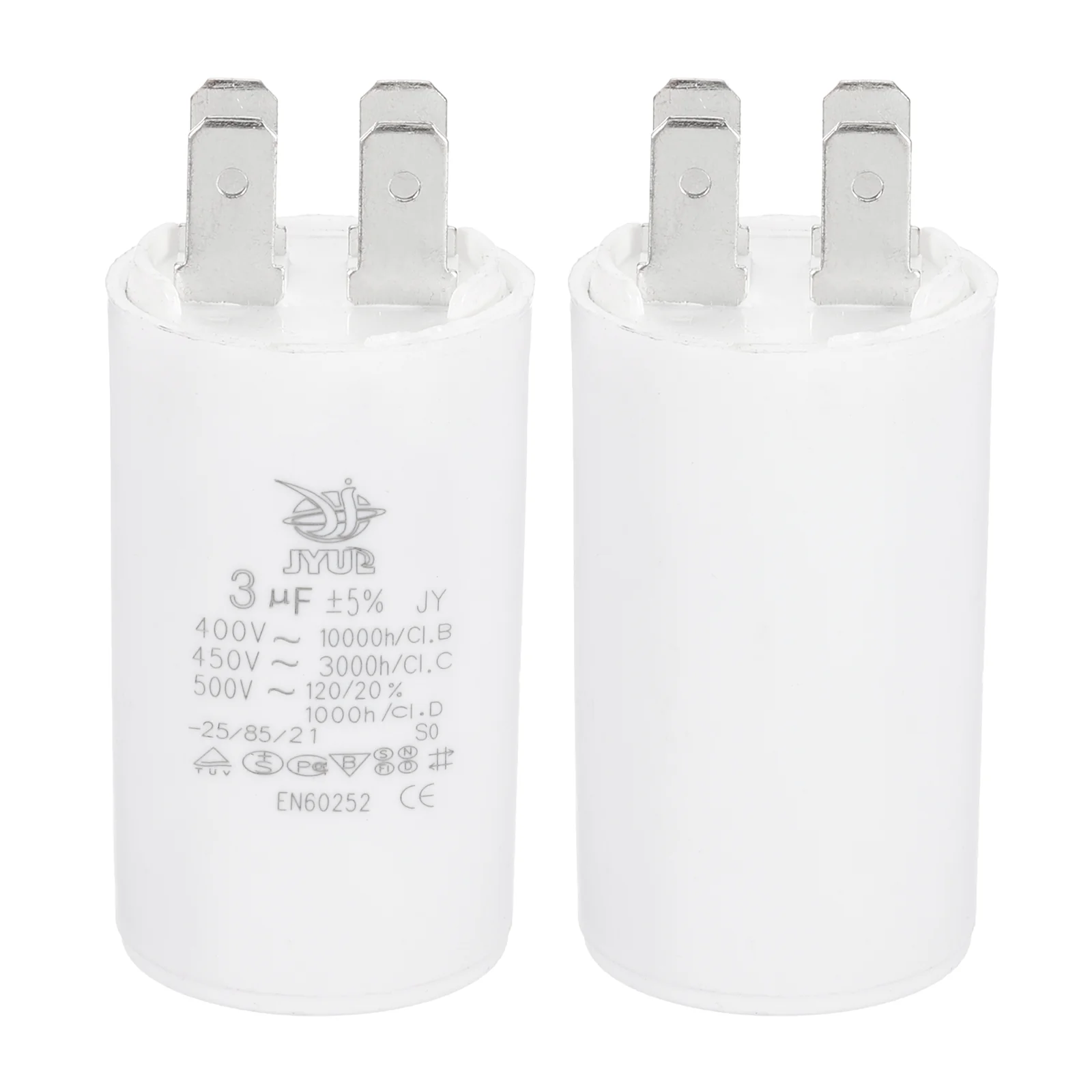 CBB60 3uF Run Capacitor,1 Pcs AC450V 4 Pin Double Insert with Sheath Spring - Image 3