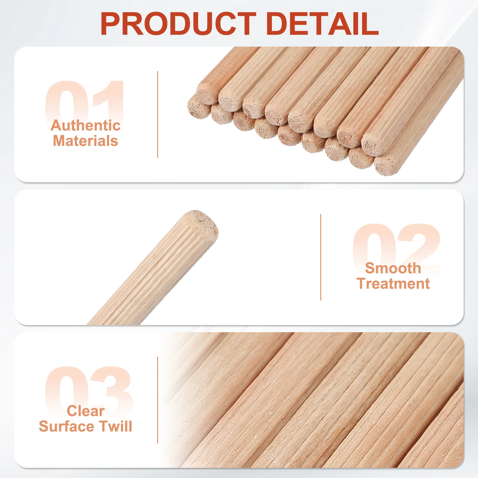 Wooden Dowel Pins 5/32" x 3/4" (4mm x 20mm) Straight Dowel Rods Count 150 - Image 4