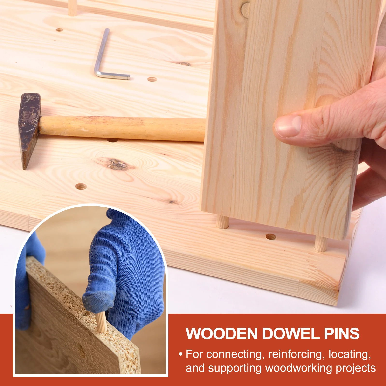 Wooden Dowel Pins 5/32" x 1-3/16" (4mm x 30mm) Straight Dowel Rods Count 150 - Image 6