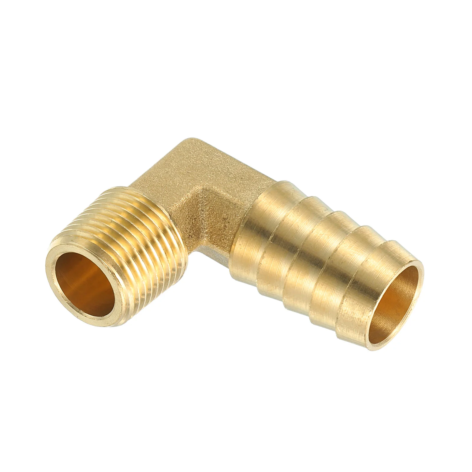 Uxcell Brass Hose Barbed Elbow Fitting 1pcs 5/8" Barb x 3/8" NPT Male 90 Degree Brass Barb Pipe Fitting for Water Fuel Air - Image 3