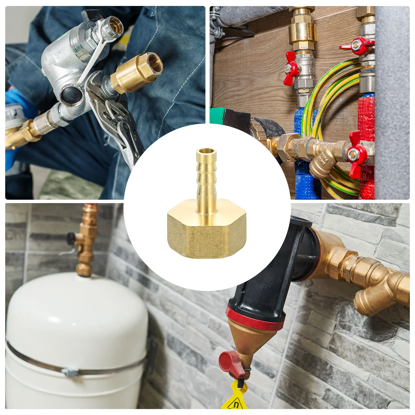 Uxcell 2 Pcs Brass Hose Barb Fitting, 1/4" Barb x G 1/2 Female Brass Barb Pipe Fitting Adapter with Tape for Connect Pipes Mechanical Devices Plumbing Equipment - Image 6