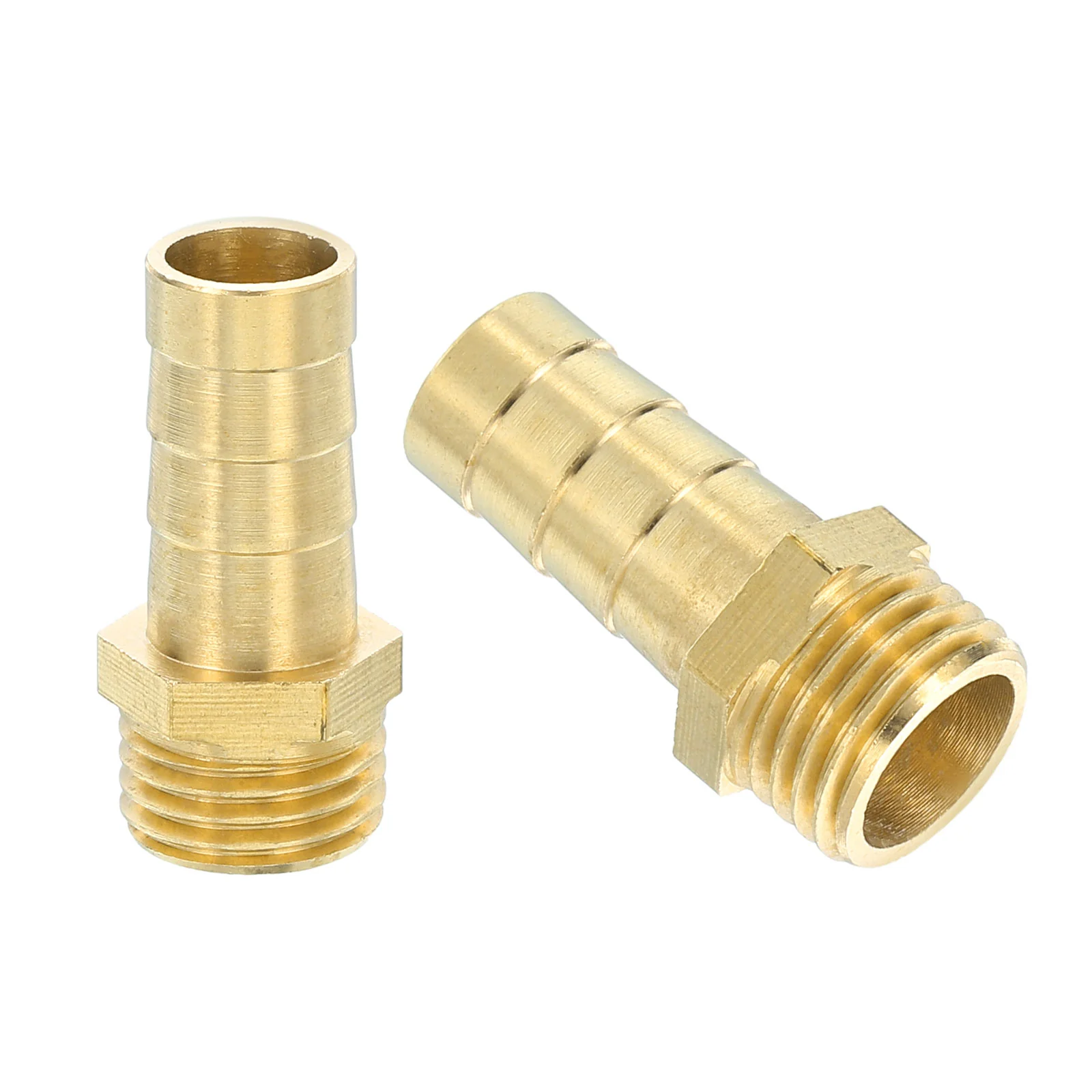 Uxcell 4 Pcs Brass Hose Barb Fitting, 3/8" Barb x G 1/4 Male Brass Barb Pipe Fitting Adapter with Tape for Connect Pipes Mechanical Devices Plumbing Equipment