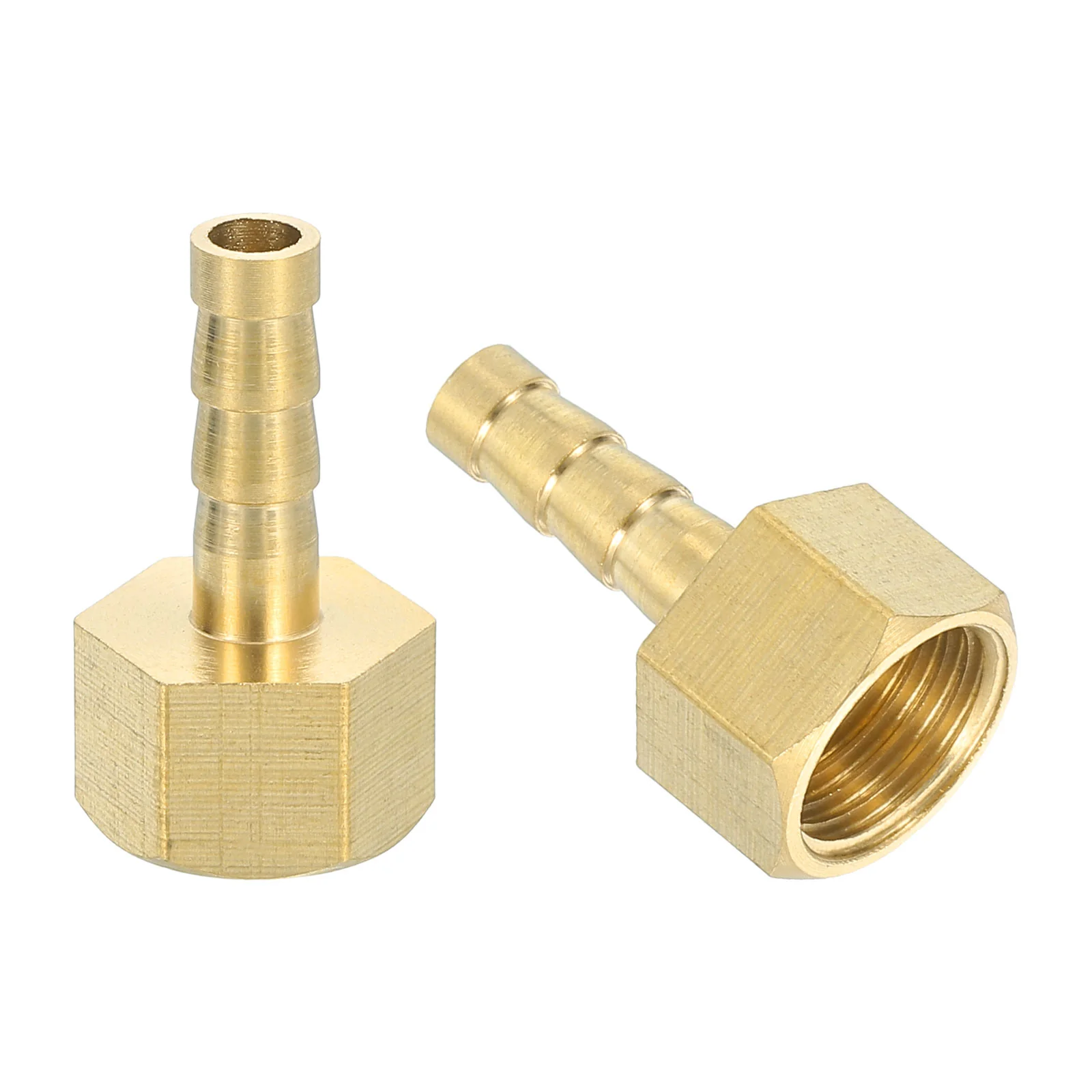 Uxcell 4 Pcs Brass Hose Barb Fitting, 1/4" Barb x G 1/4 Female Brass Barb Pipe Fitting Adapter with Tape for Connect Pipes Mechanical Devices Plumbing Equipment