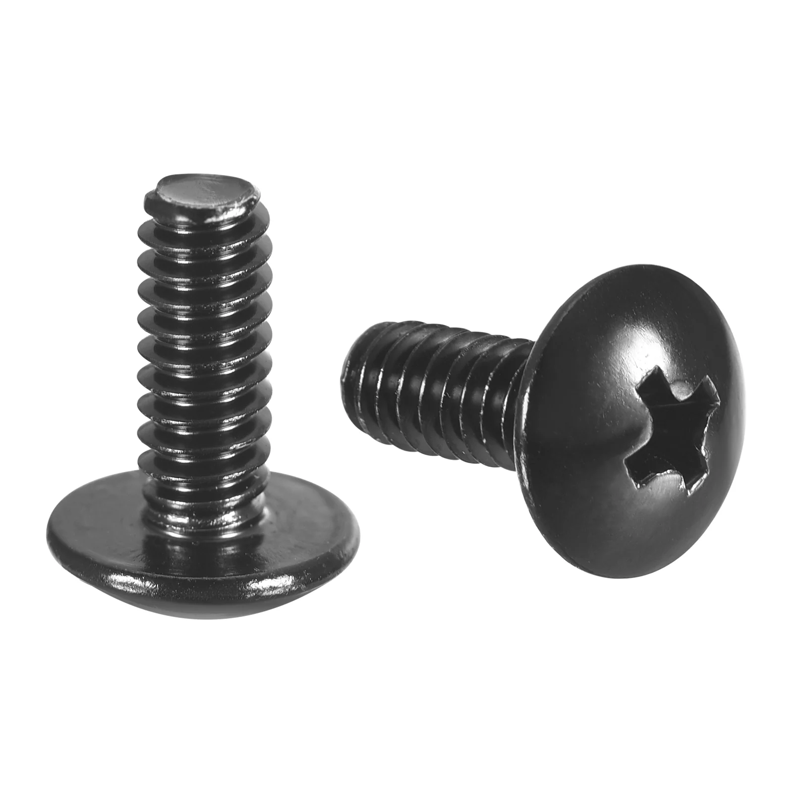 Uxcell #10-24 x 1/2" Truss Head Machine Screws, 304 Stainless Steel, Black, 100 Pcs