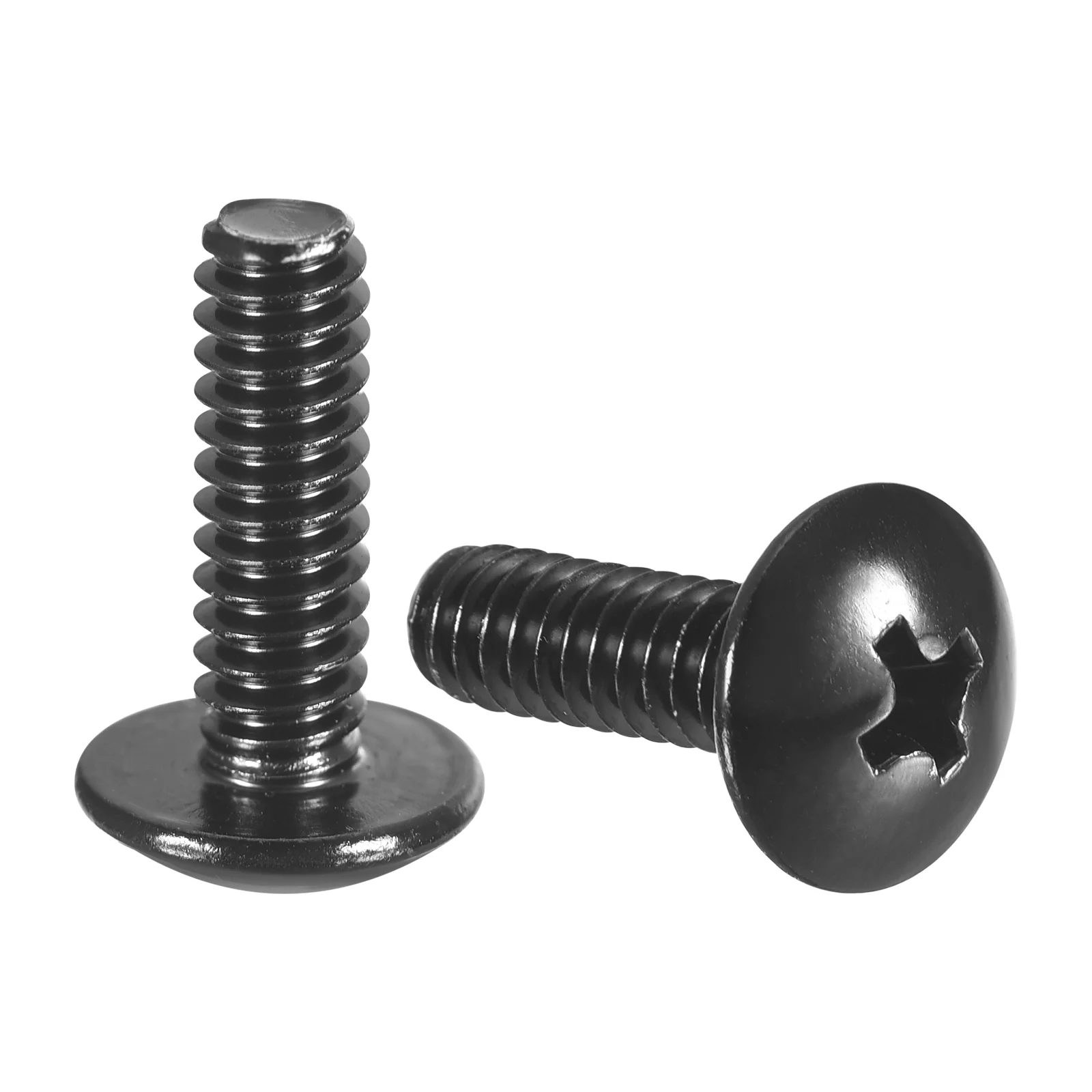 Uxcell #10-24 x 5/8" Truss Head Machine Screws, 304 Stainless Steel, Black, 50 Pcs