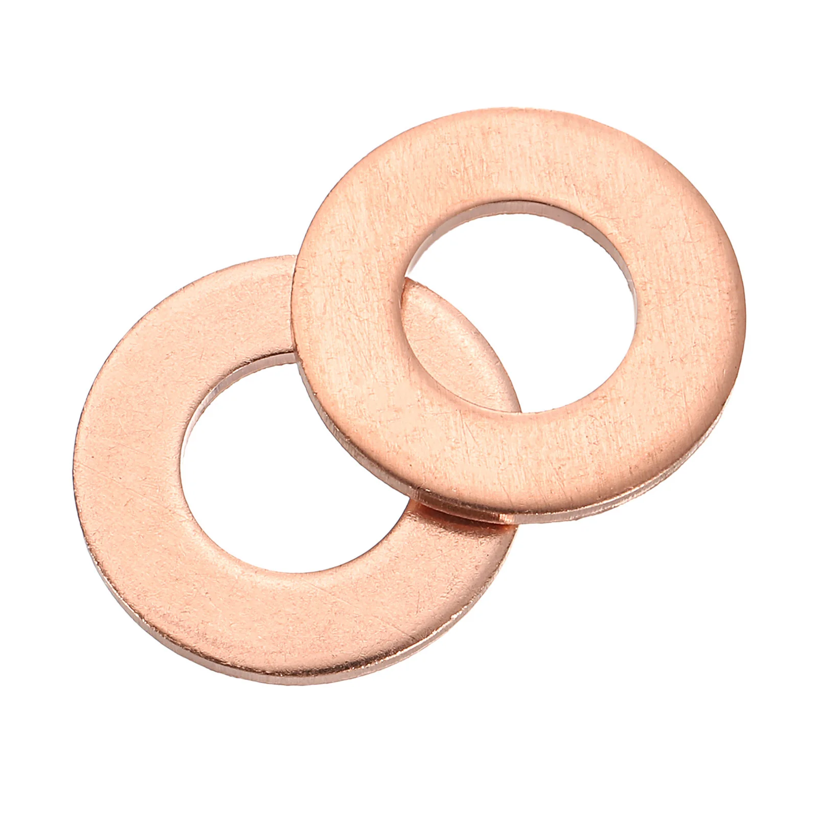 Uxcell M10 Flat Washer, 12Pcs Copper Ring Washer 20mm OD 1.5mmThick Sealing Gasket Ring