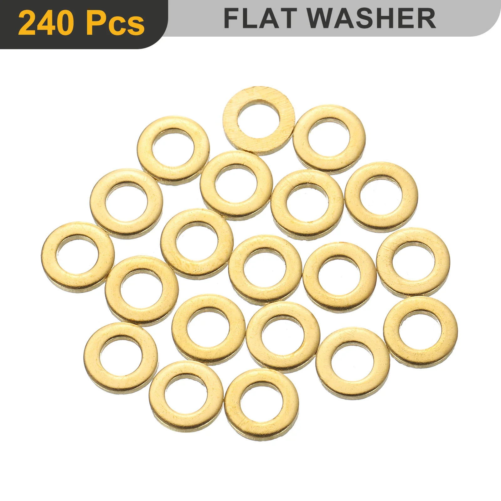 Uxcell M3 Flat Washer, 240Pcs Brass Ring Washers 6mm OD 1mm Thick Sealing Gasket Ring - Image 3