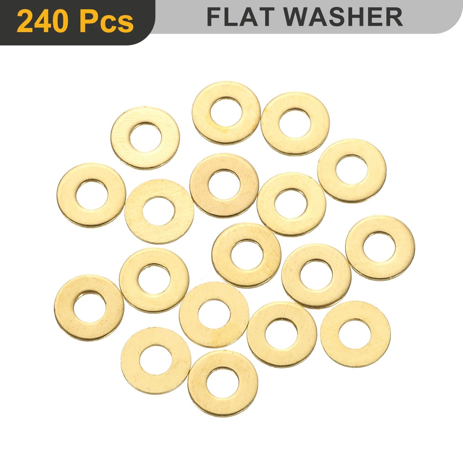 Uxcell M2 Flat Washer, 240Pcs Brass Ring Washers 5mm OD 0.4mm Thick Sealing Gasket Ring - Image 3