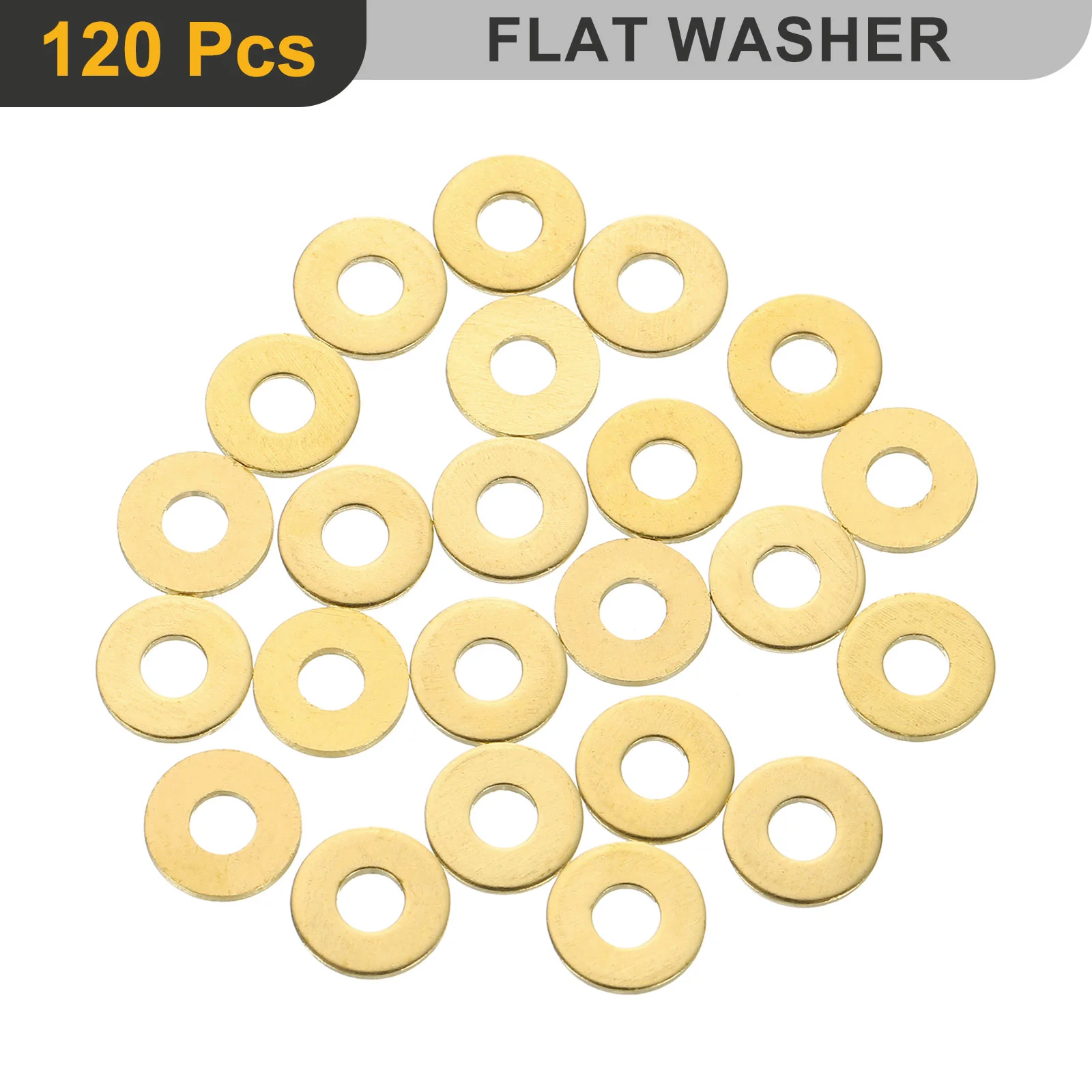 Uxcell M3 Flat Washer, 80Pcs Brass Ring Washers 8mm OD 1mm Thick Sealing Gasket Ring - Image 3
