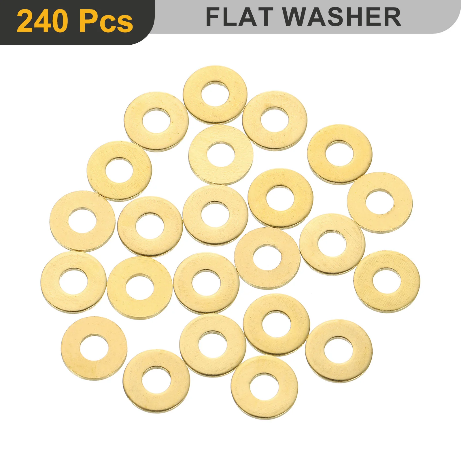 Uxcell M3 Flat Washer, 240Pcs Brass Ring Washers 8mm OD 0.5mm Thick Sealing Gasket Ring - Image 3