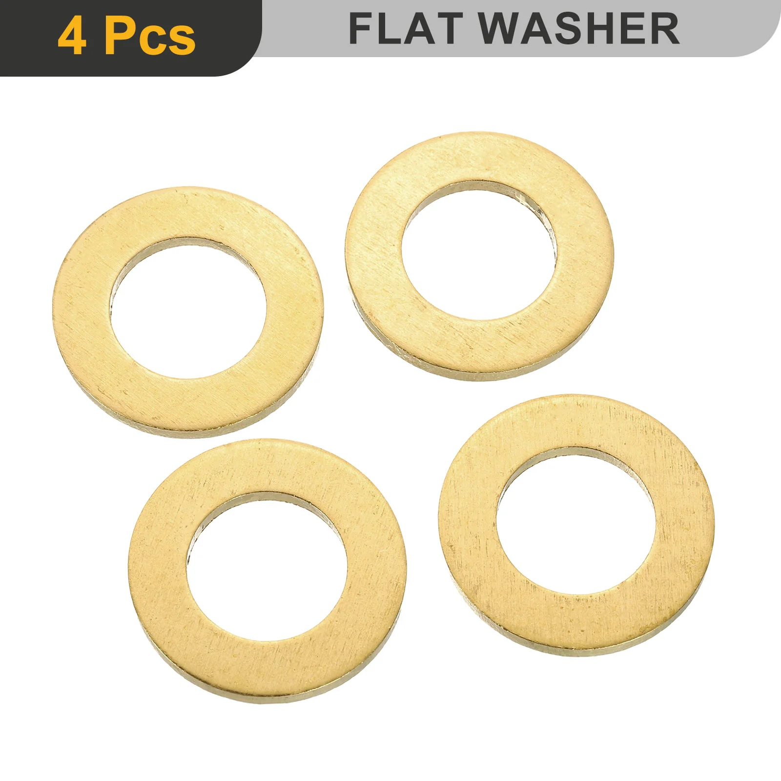 Uxcell M16 Flat Washer, 4Pcs Brass Ring Washers 30mm OD 2mm Thick Sealing Gasket Ring - Image 3