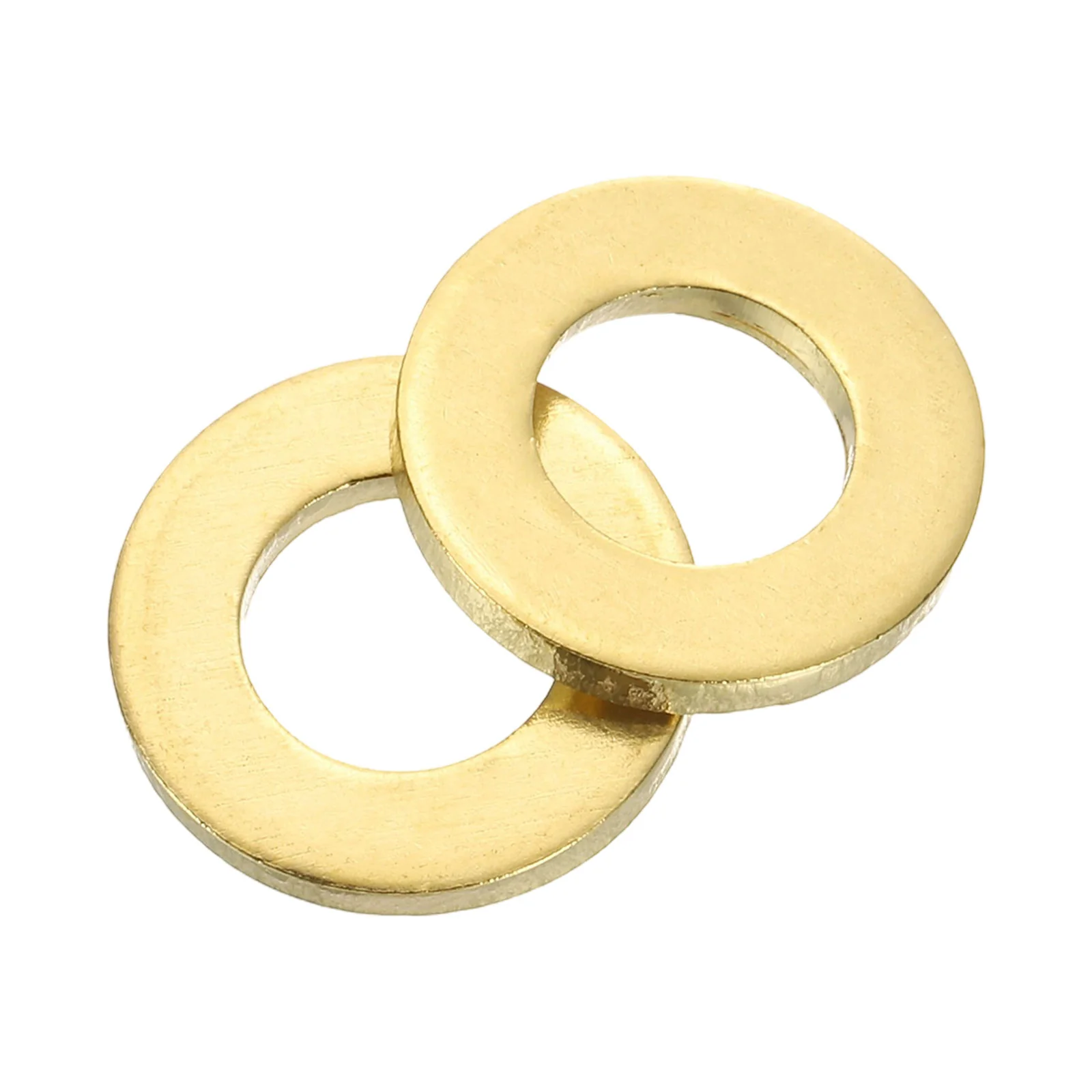 Uxcell M8 Flat Washer, 15Pcs Brass Ring Washers 16mm OD 2mm Thick Sealing Gasket Ring